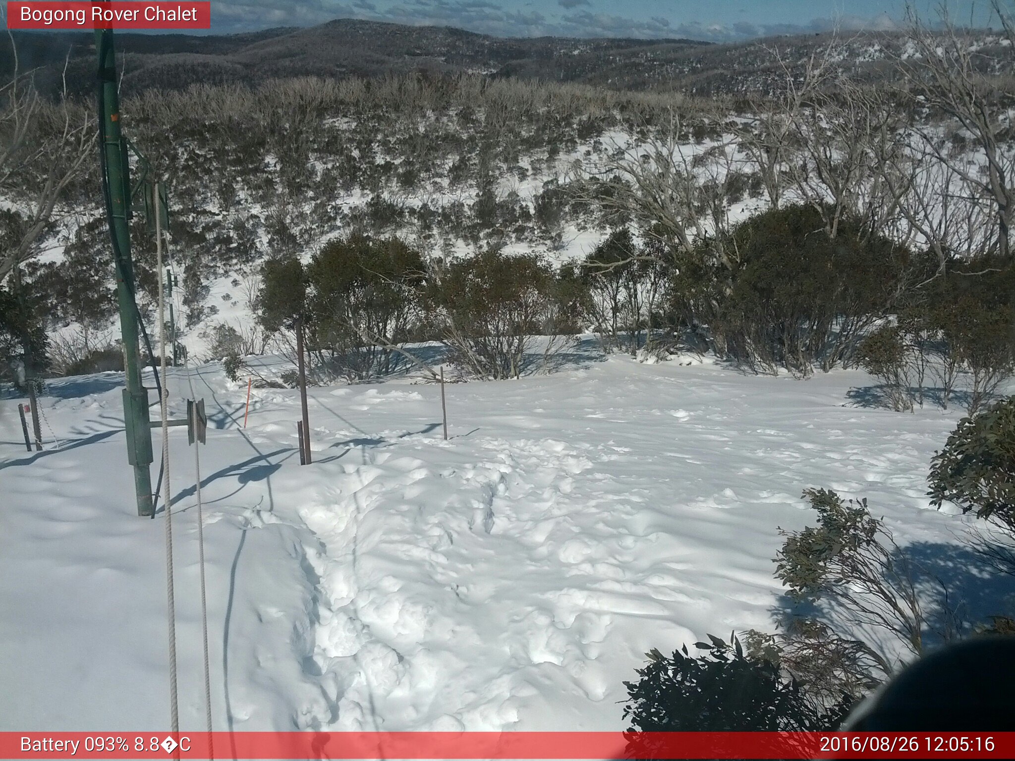 Bogong Web Cam 12:05pm Friday 26th of August 2016