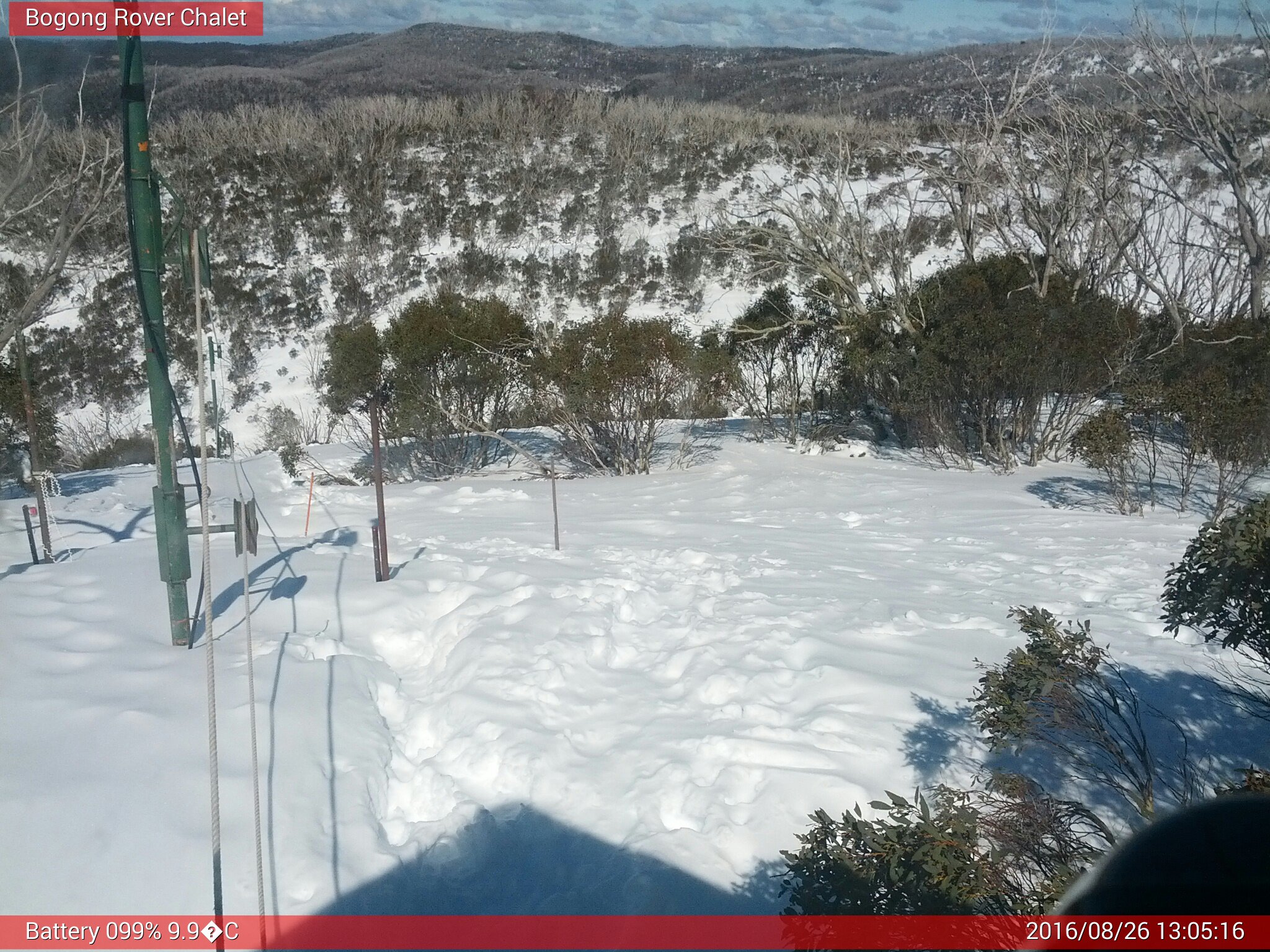 Bogong Web Cam 1:05pm Friday 26th of August 2016