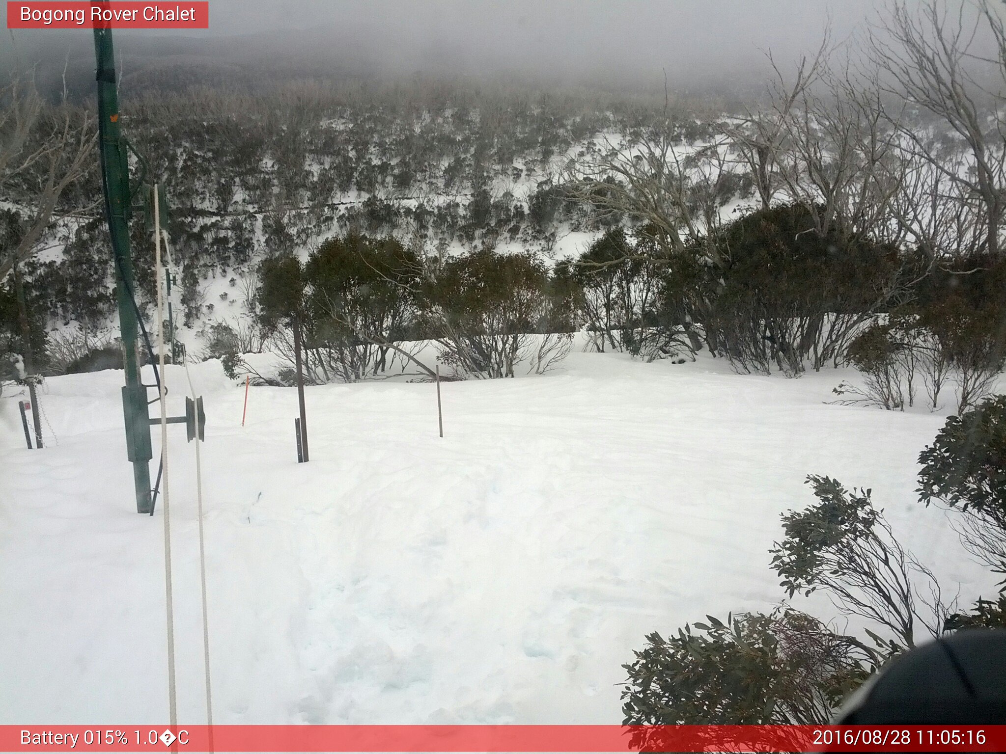 Bogong Web Cam 11:05am Sunday 28th of August 2016