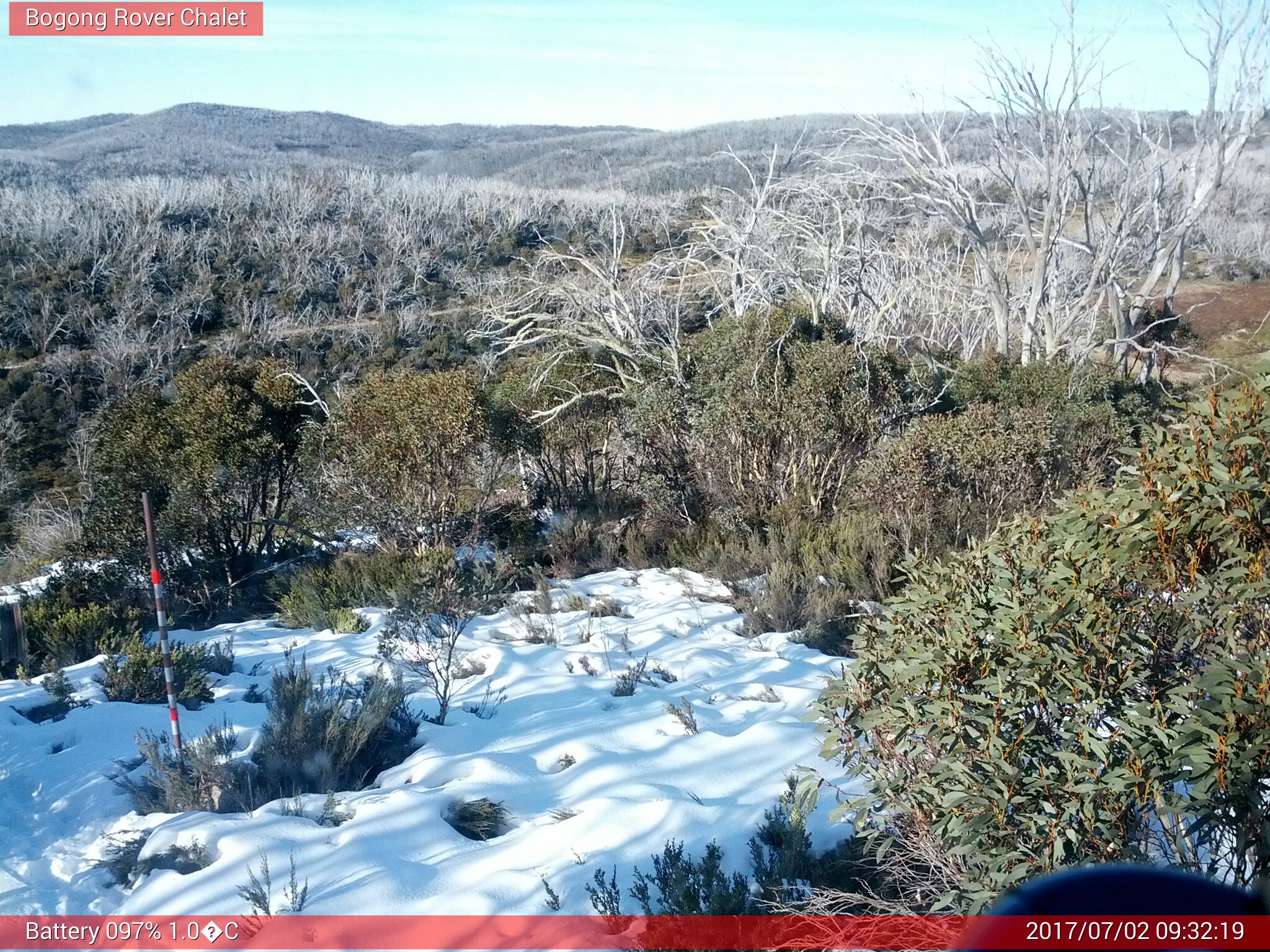 Bogong Web Cam 9:32am Sunday 2nd of July 2017