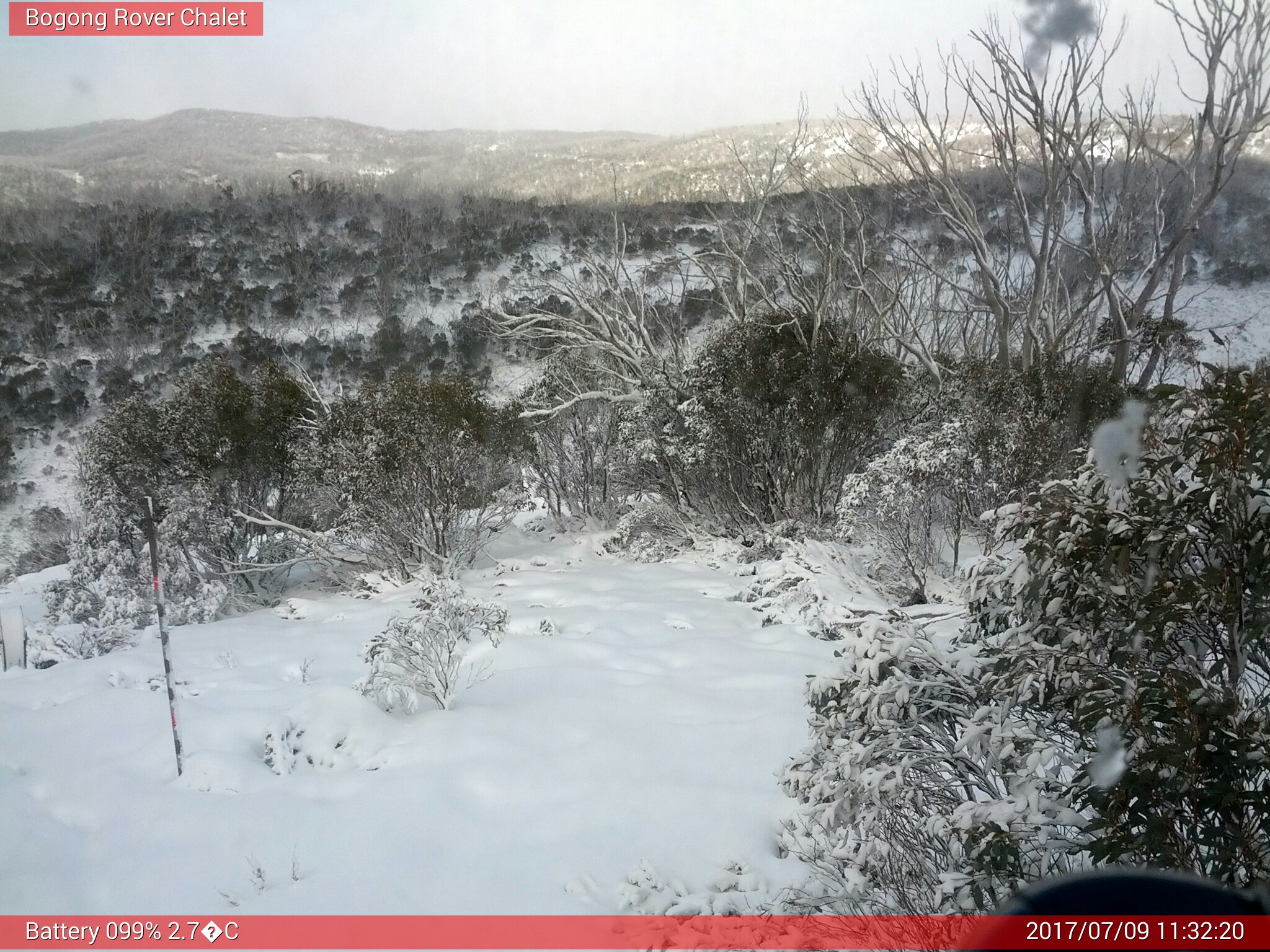 Bogong Web Cam 11:32am Sunday 9th of July 2017