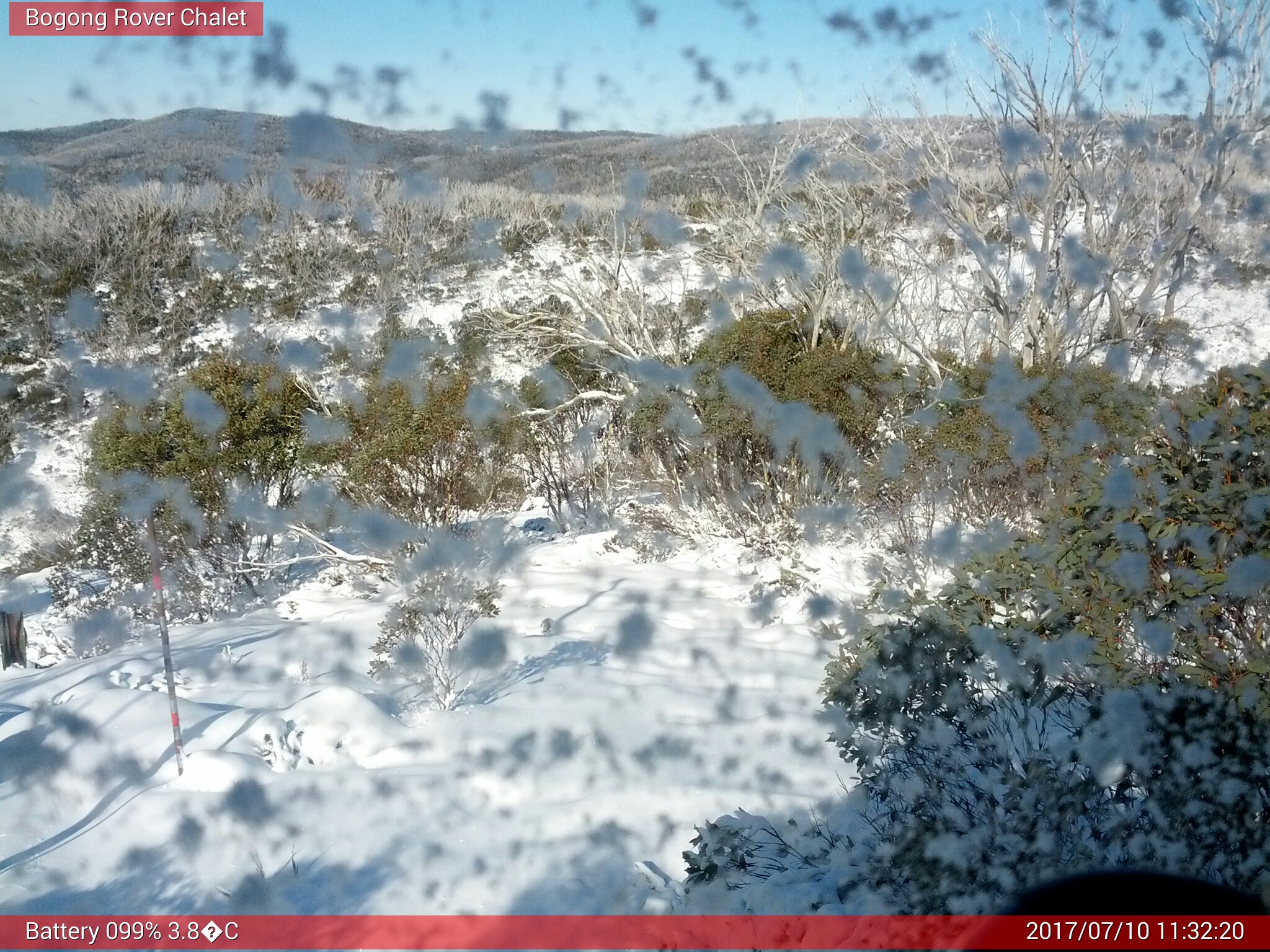 Bogong Web Cam 11:32am Monday 10th of July 2017