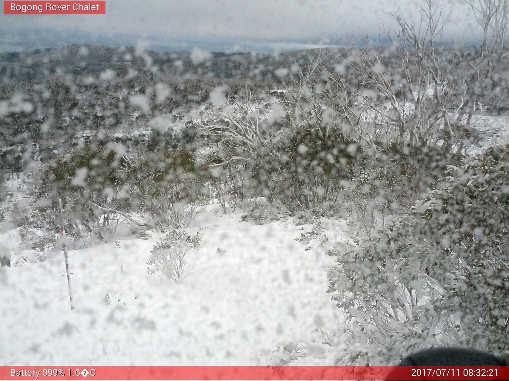 Bogong Web Cam 8:32am Tuesday 11th of July 2017