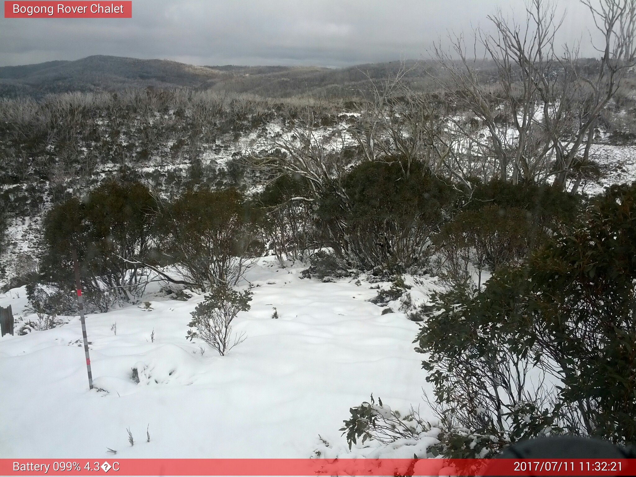 Bogong Web Cam 11:32am Tuesday 11th of July 2017