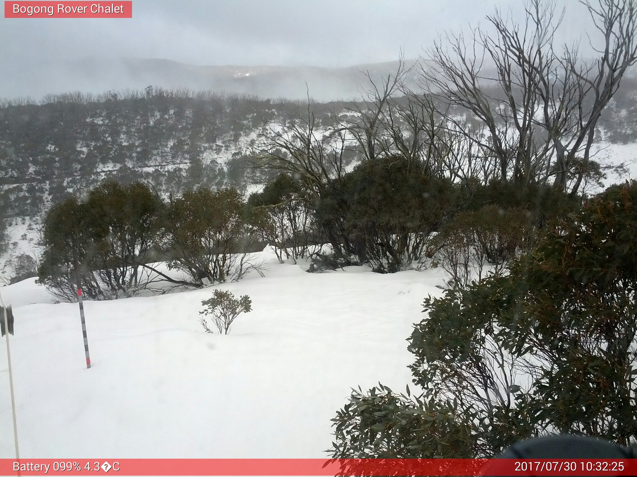 Bogong Web Cam 10:32am Sunday 30th of July 2017