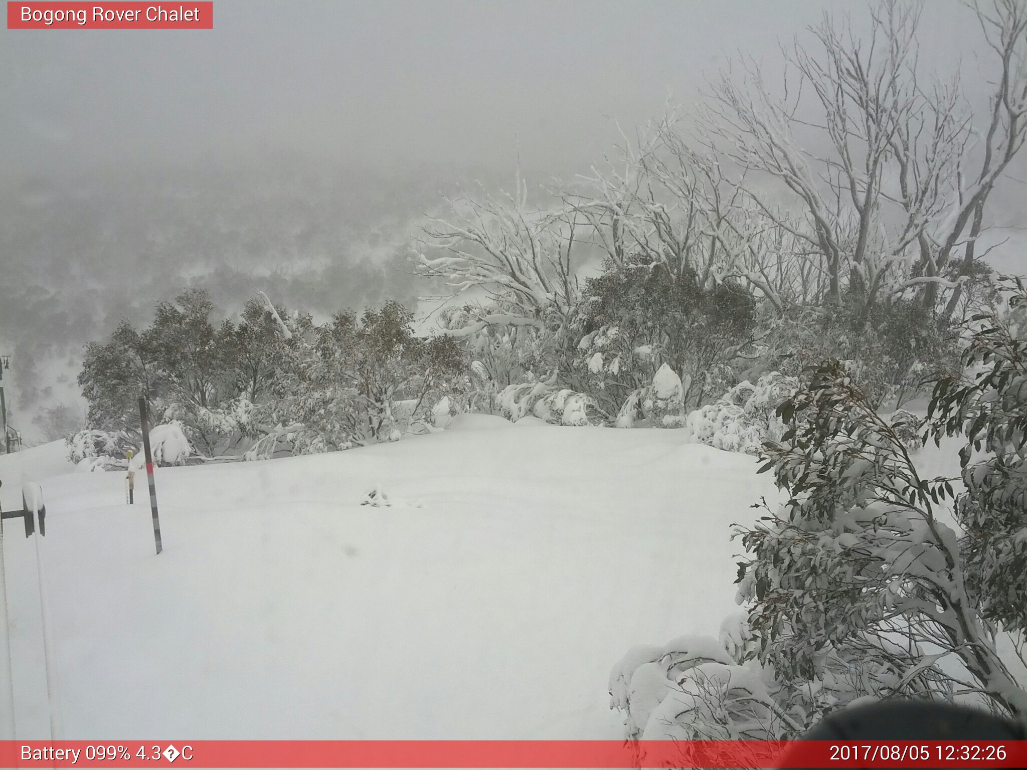 Bogong Web Cam 12:32pm Saturday 5th of August 2017