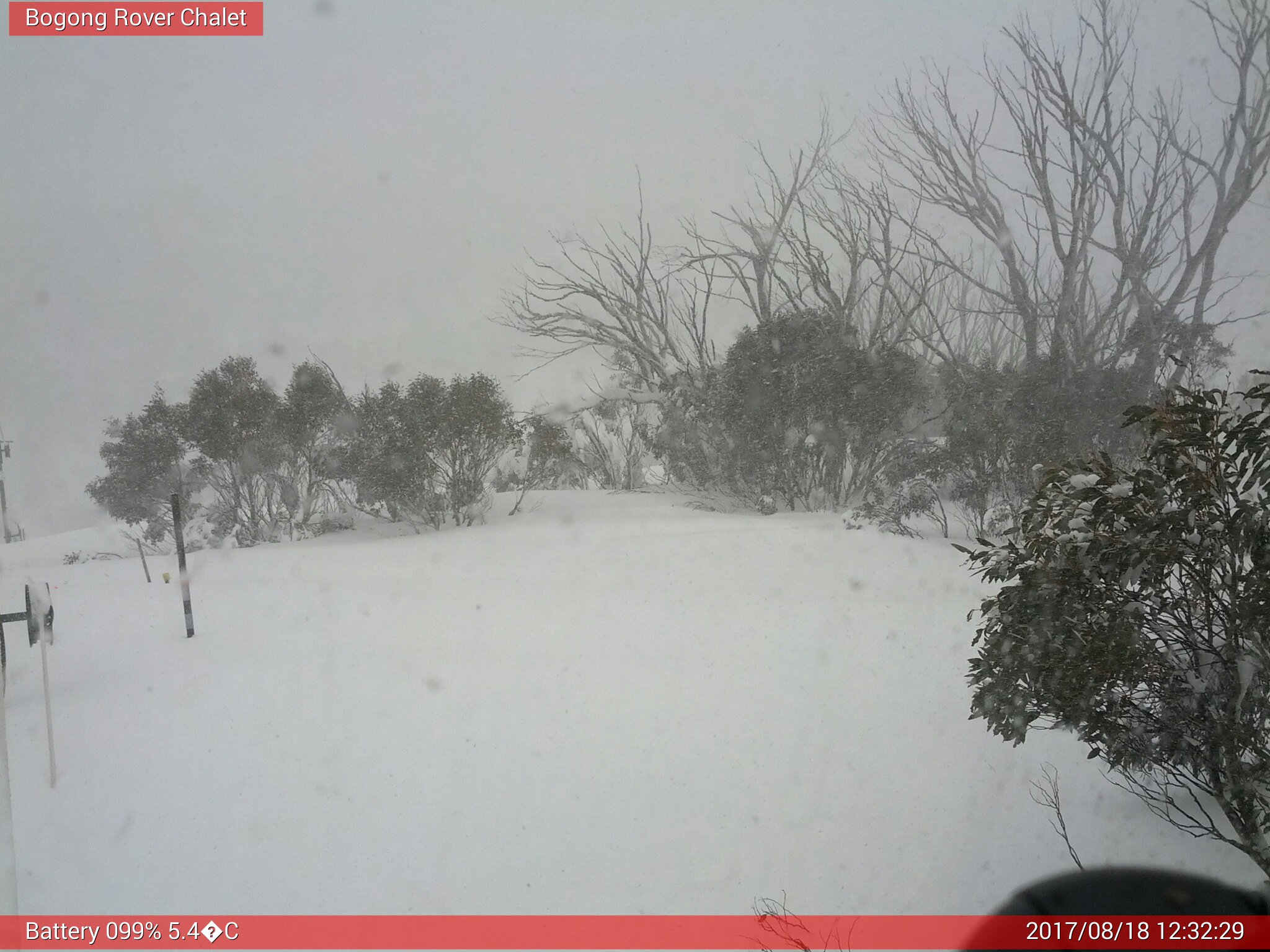 Bogong Web Cam 12:32pm Friday 18th of August 2017