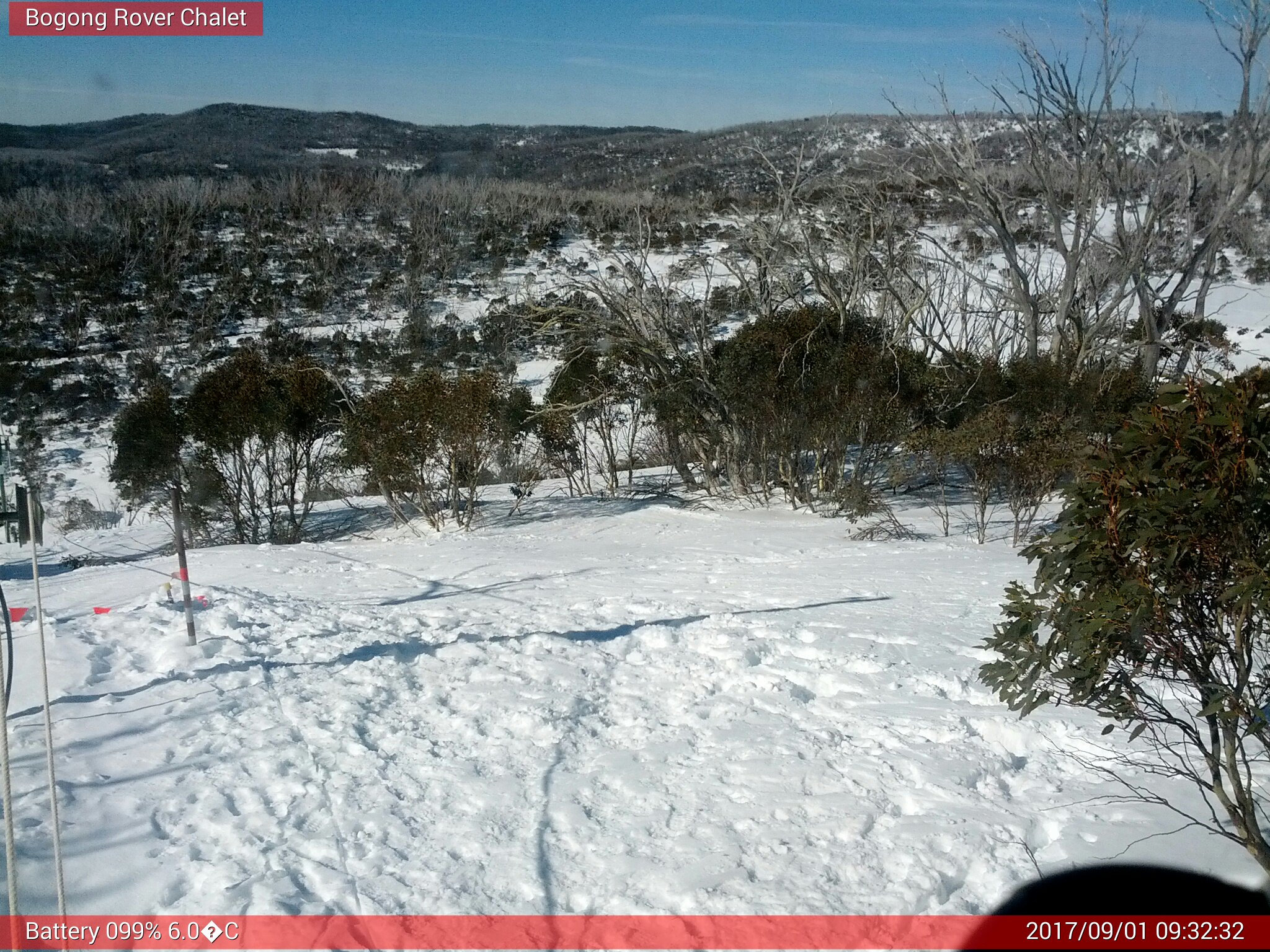 Bogong Web Cam 9:32am Friday 1st of September 2017