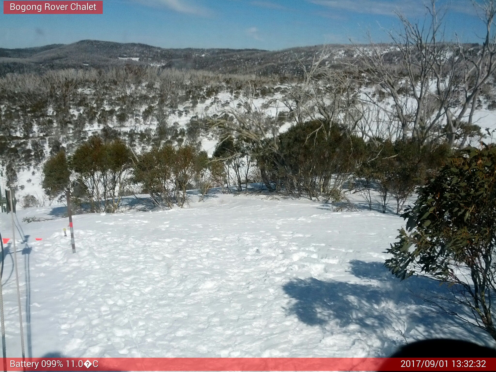 Bogong Web Cam 1:32pm Friday 1st of September 2017