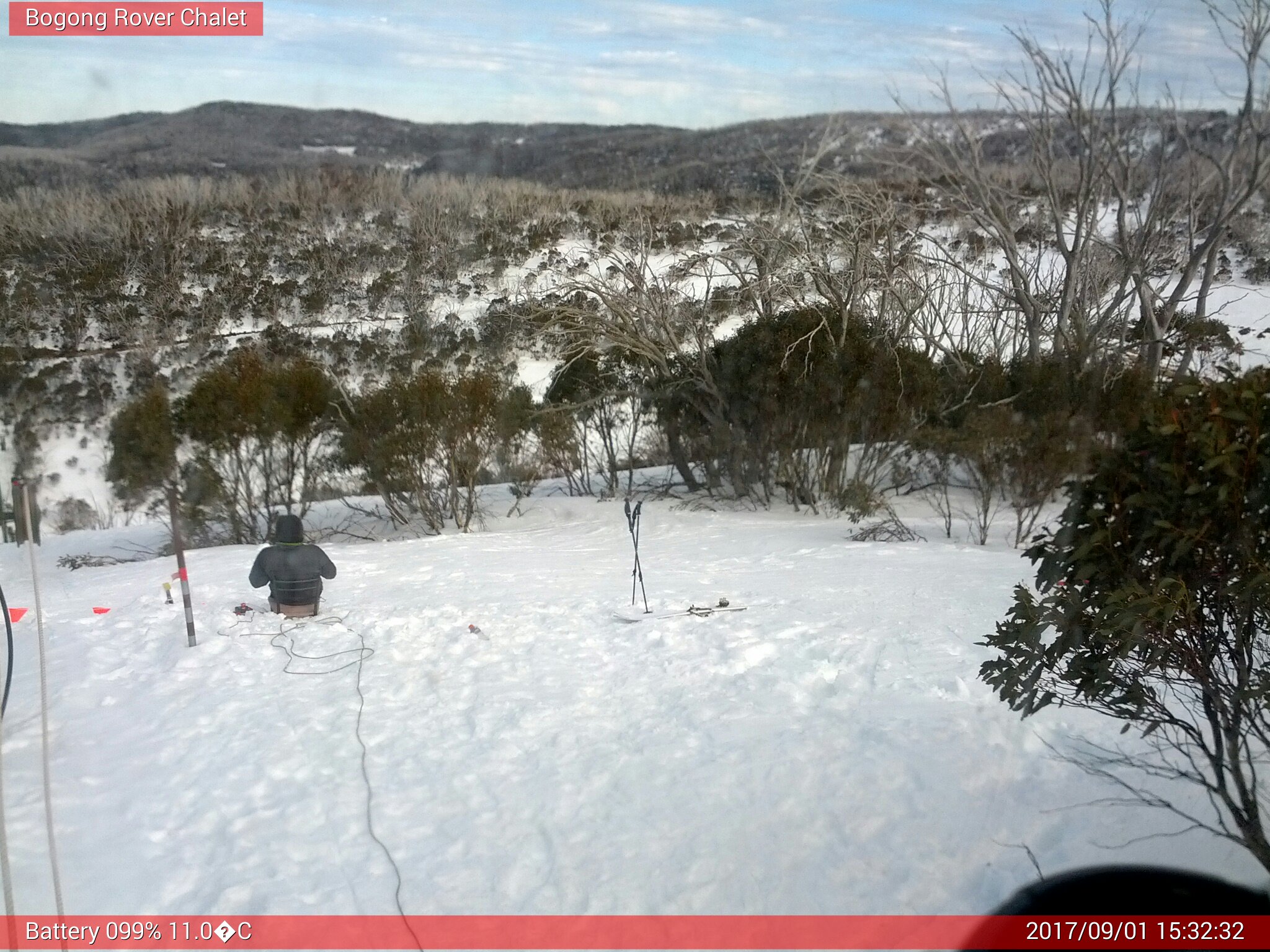 Bogong Web Cam 3:32pm Friday 1st of September 2017