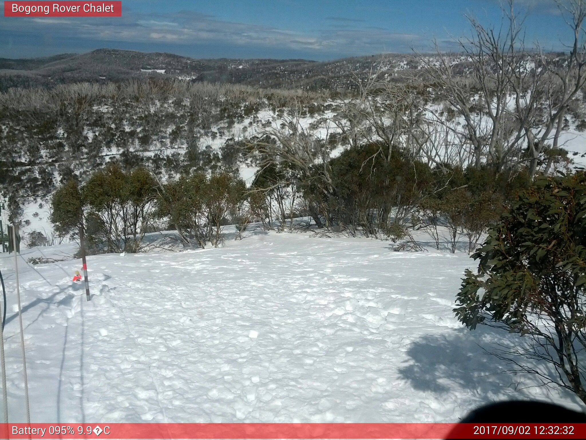 Bogong Web Cam 12:32pm Saturday 2nd of September 2017