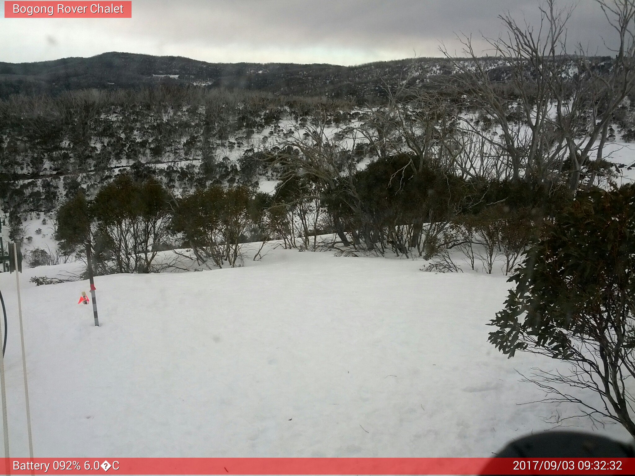 Bogong Web Cam 9:32am Sunday 3rd of September 2017