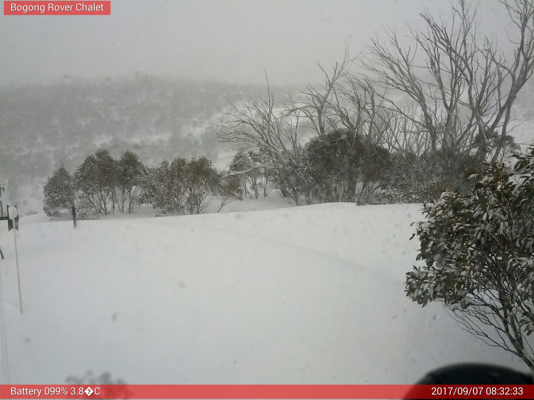 Bogong Web Cam 8:32am Thursday 7th of September 2017