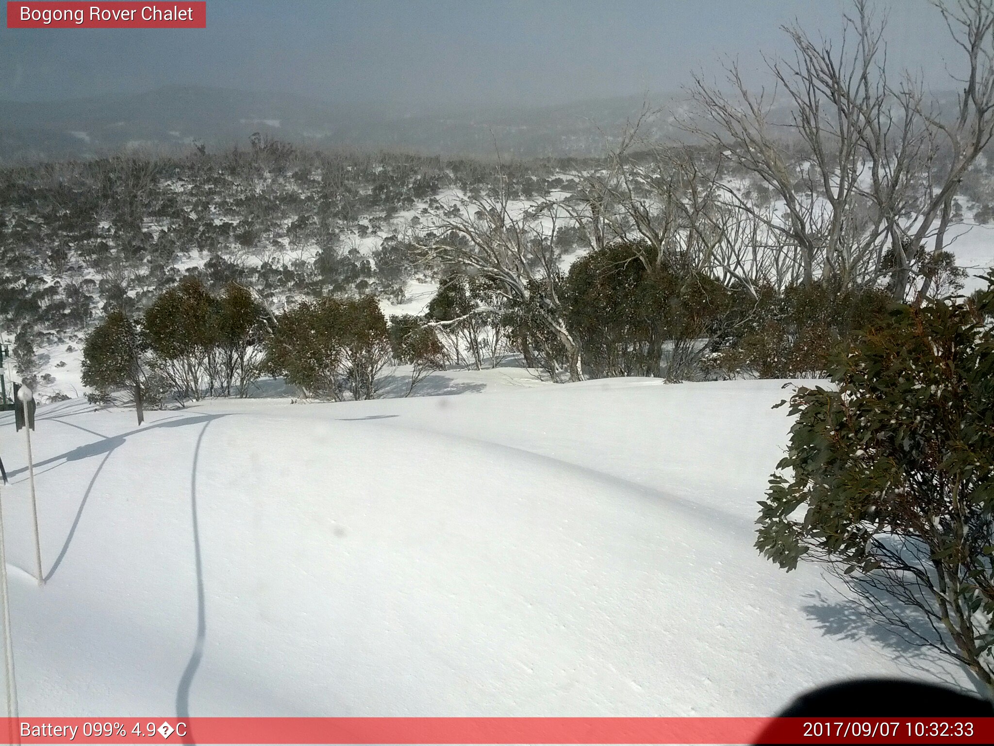 Bogong Web Cam 10:32am Thursday 7th of September 2017