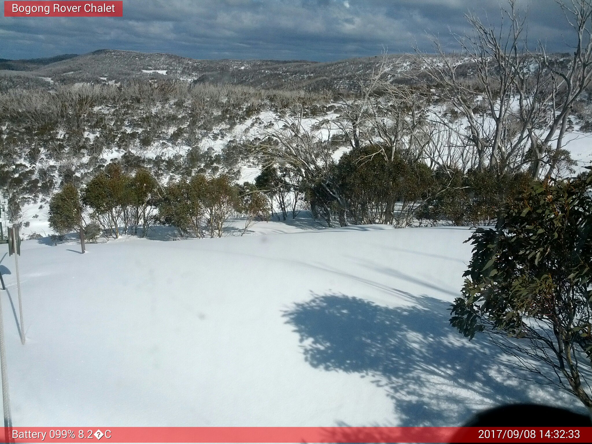 Bogong Web Cam 2:32pm Friday 8th of September 2017