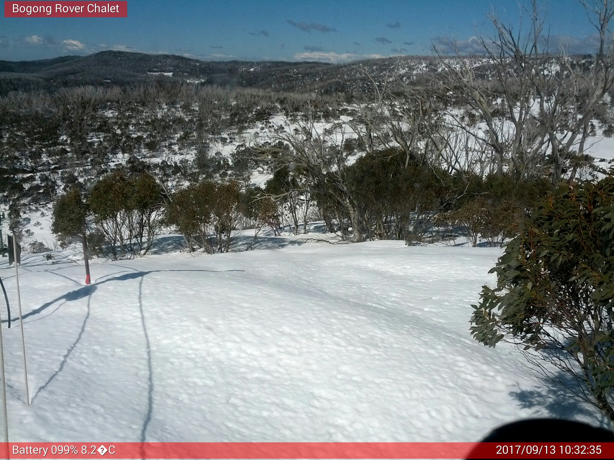 Bogong Web Cam 10:32am Wednesday 13th of September 2017