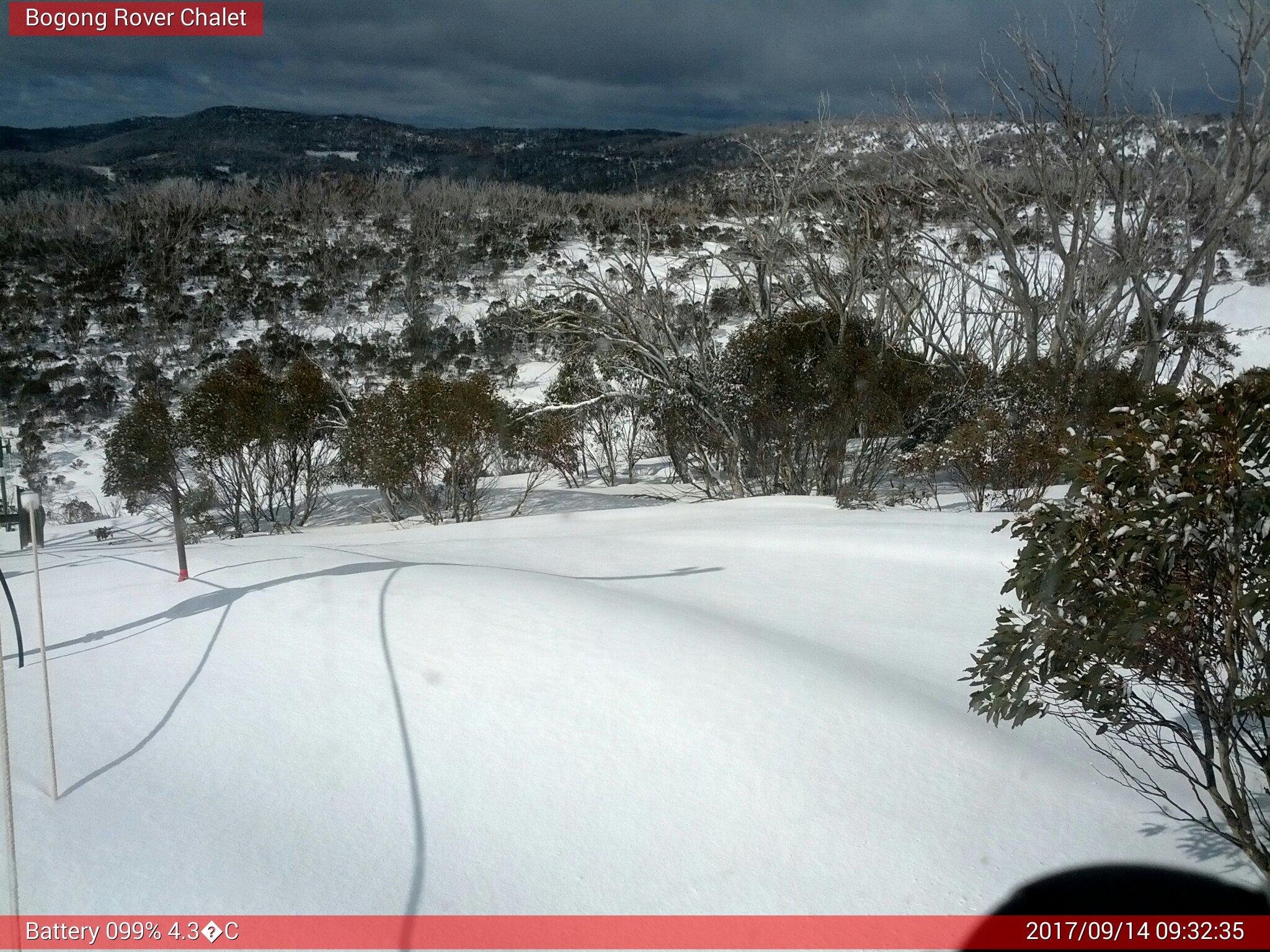 Bogong Web Cam 9:32am Thursday 14th of September 2017