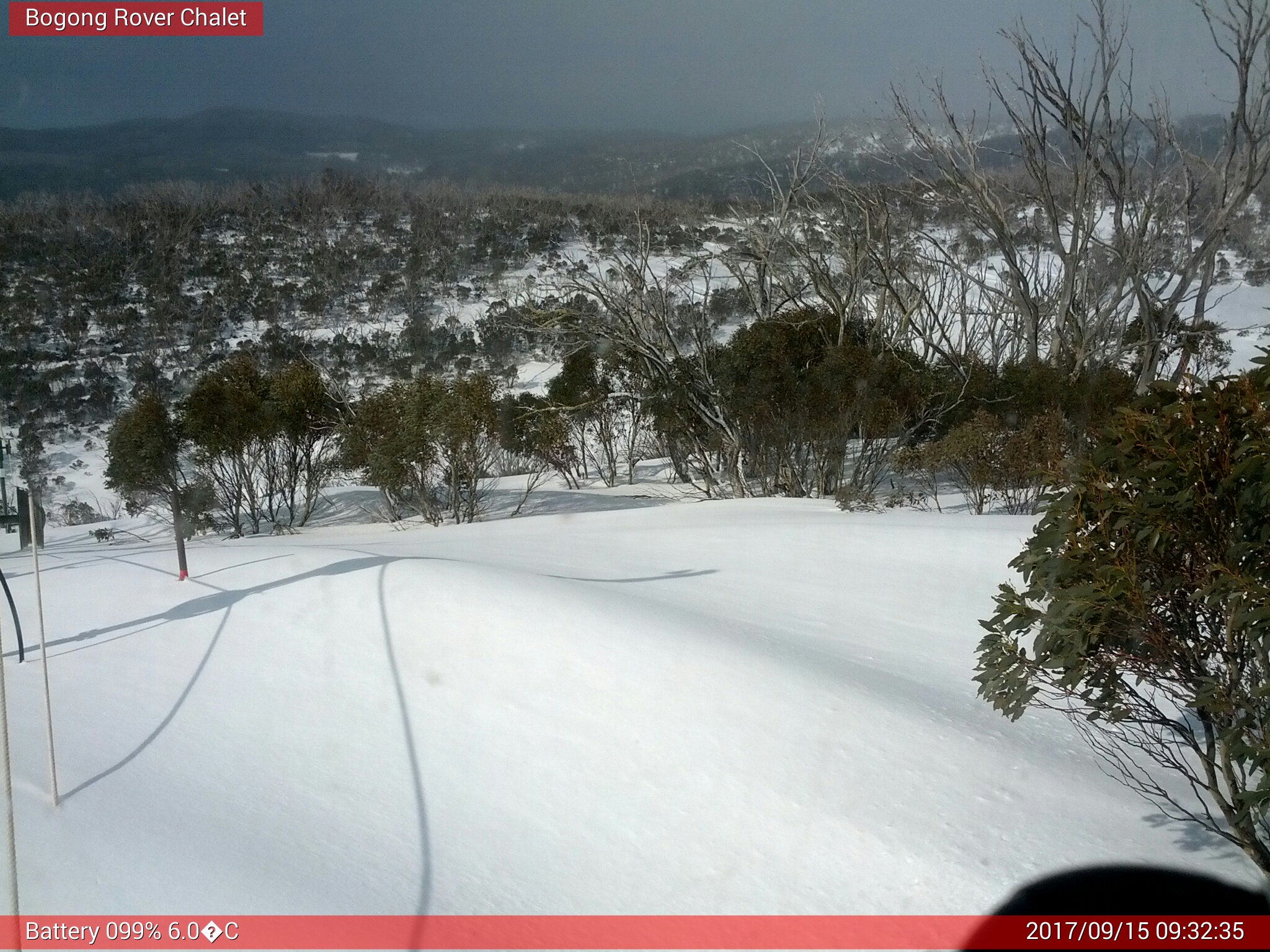 Bogong Web Cam 9:32am Friday 15th of September 2017