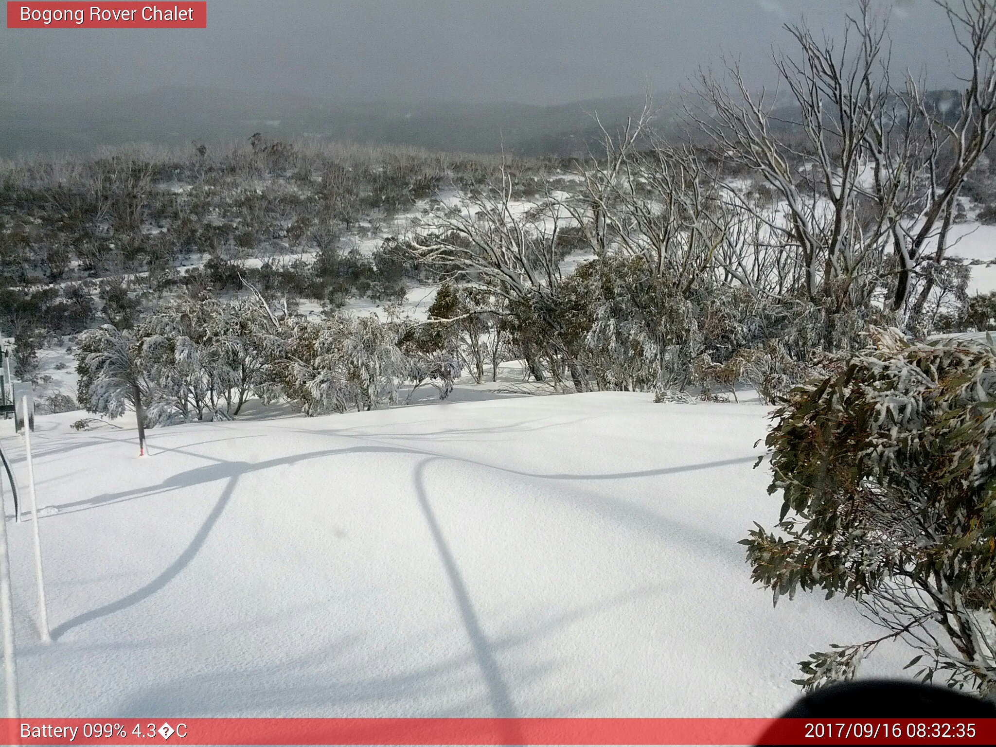 Bogong Web Cam 8:32am Saturday 16th of September 2017