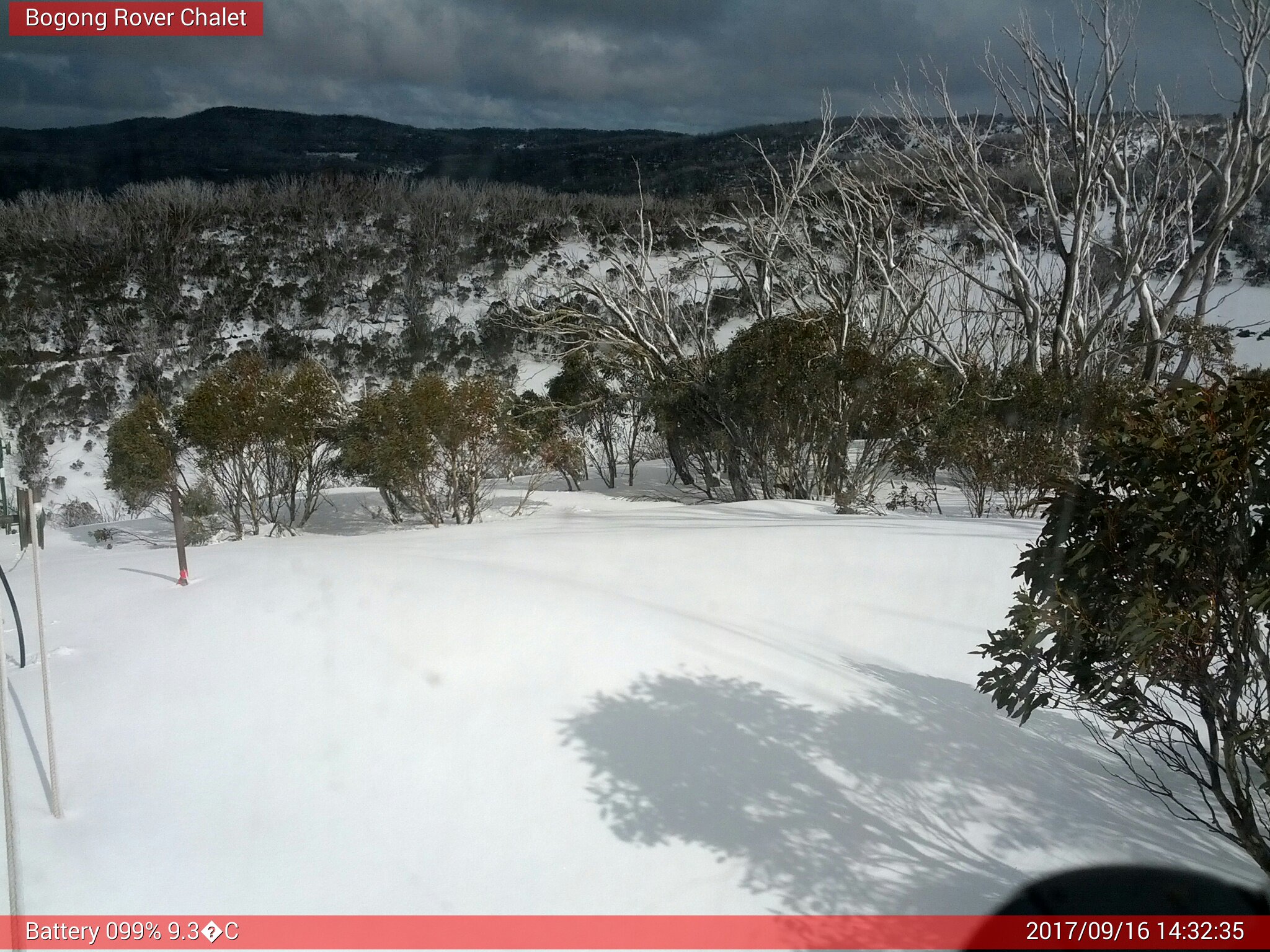 Bogong Web Cam 2:32pm Saturday 16th of September 2017