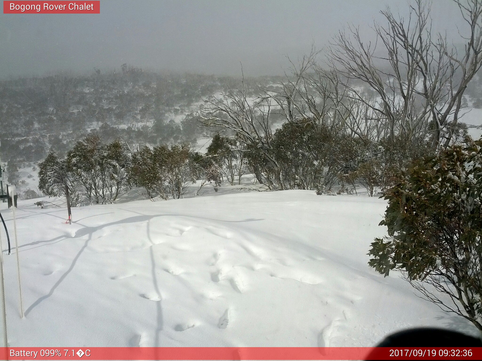 Bogong Web Cam 9:32am Tuesday 19th of September 2017