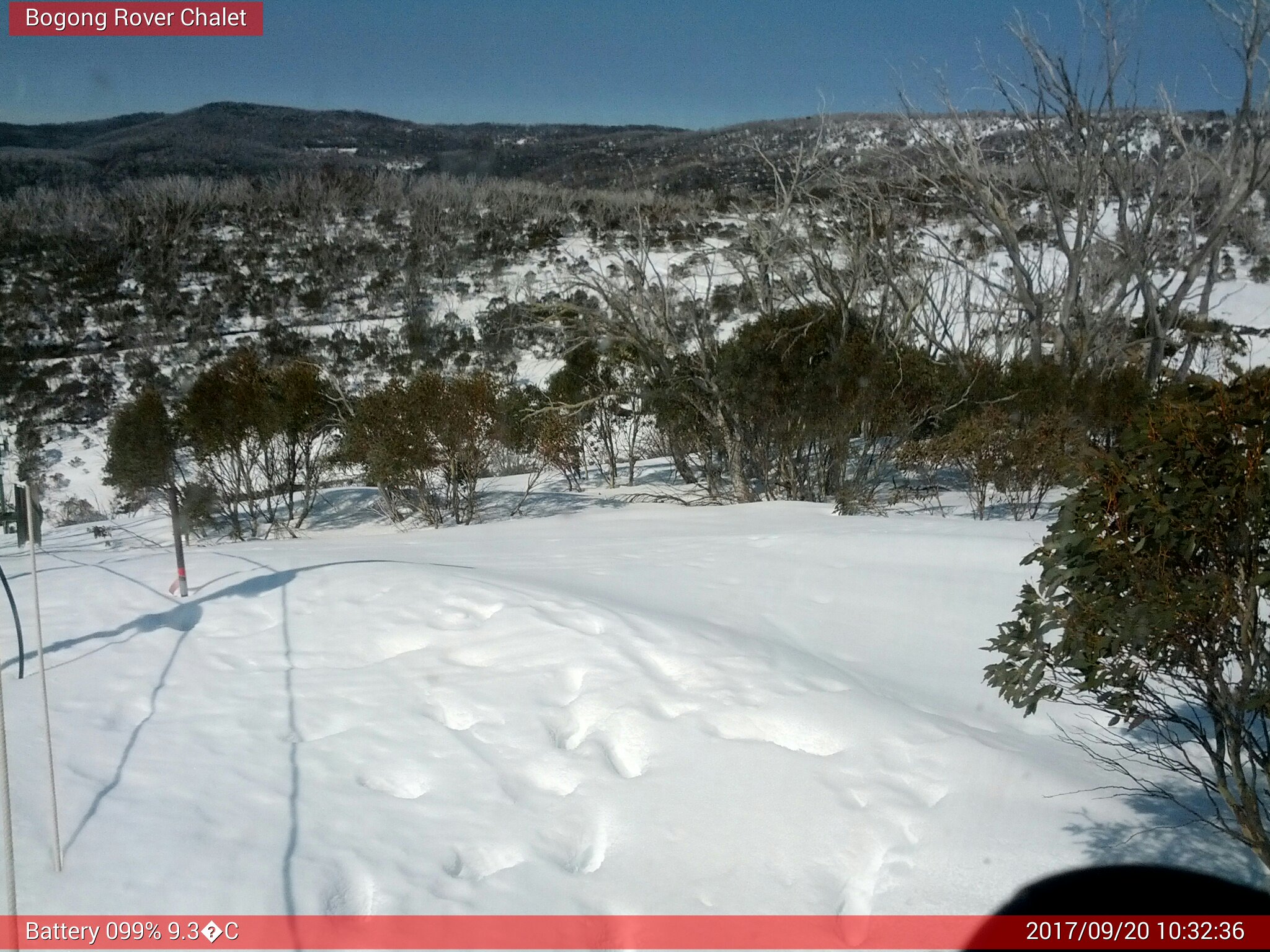 Bogong Web Cam 10:32am Wednesday 20th of September 2017