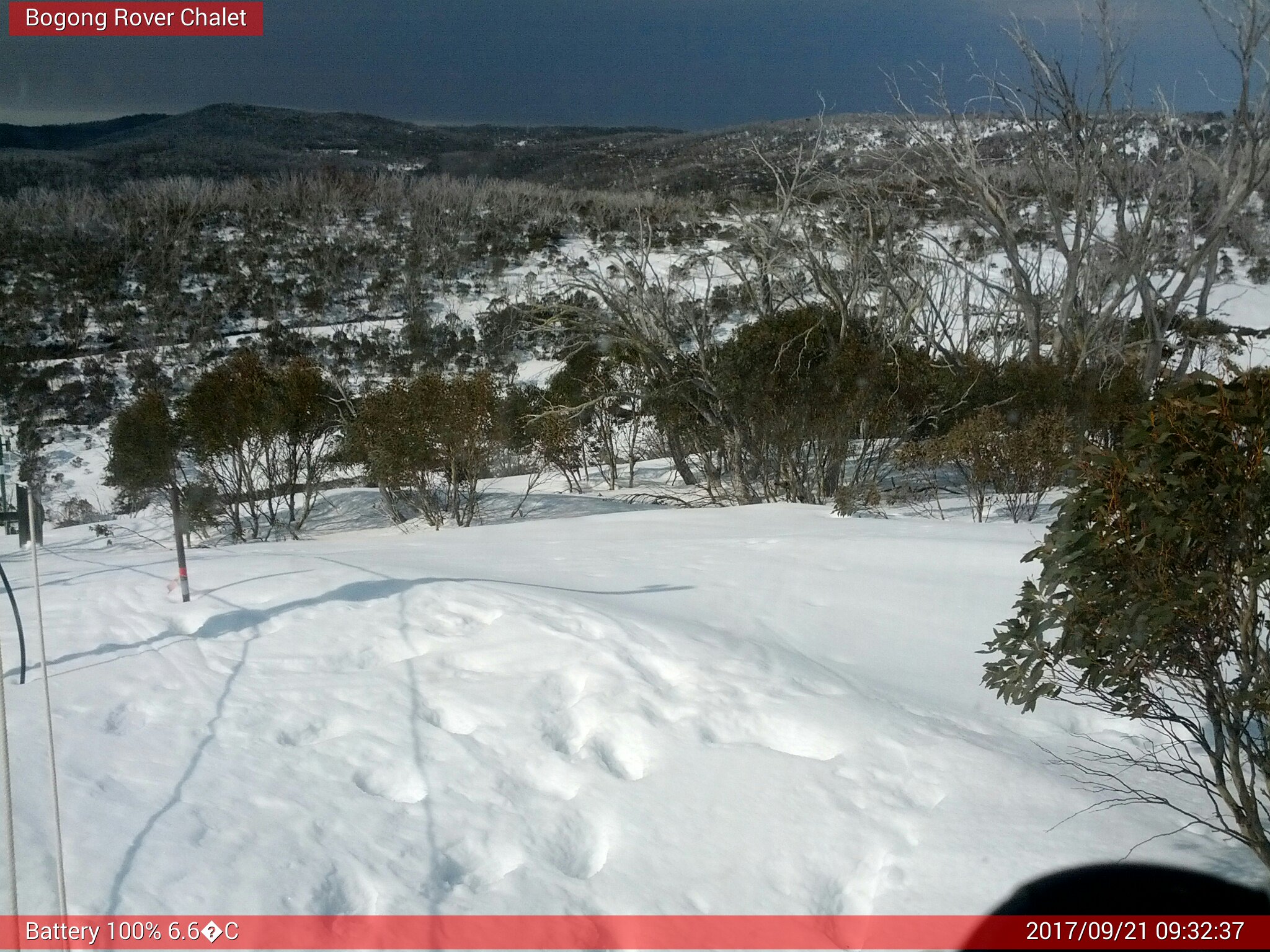 Bogong Web Cam 9:32am Thursday 21st of September 2017