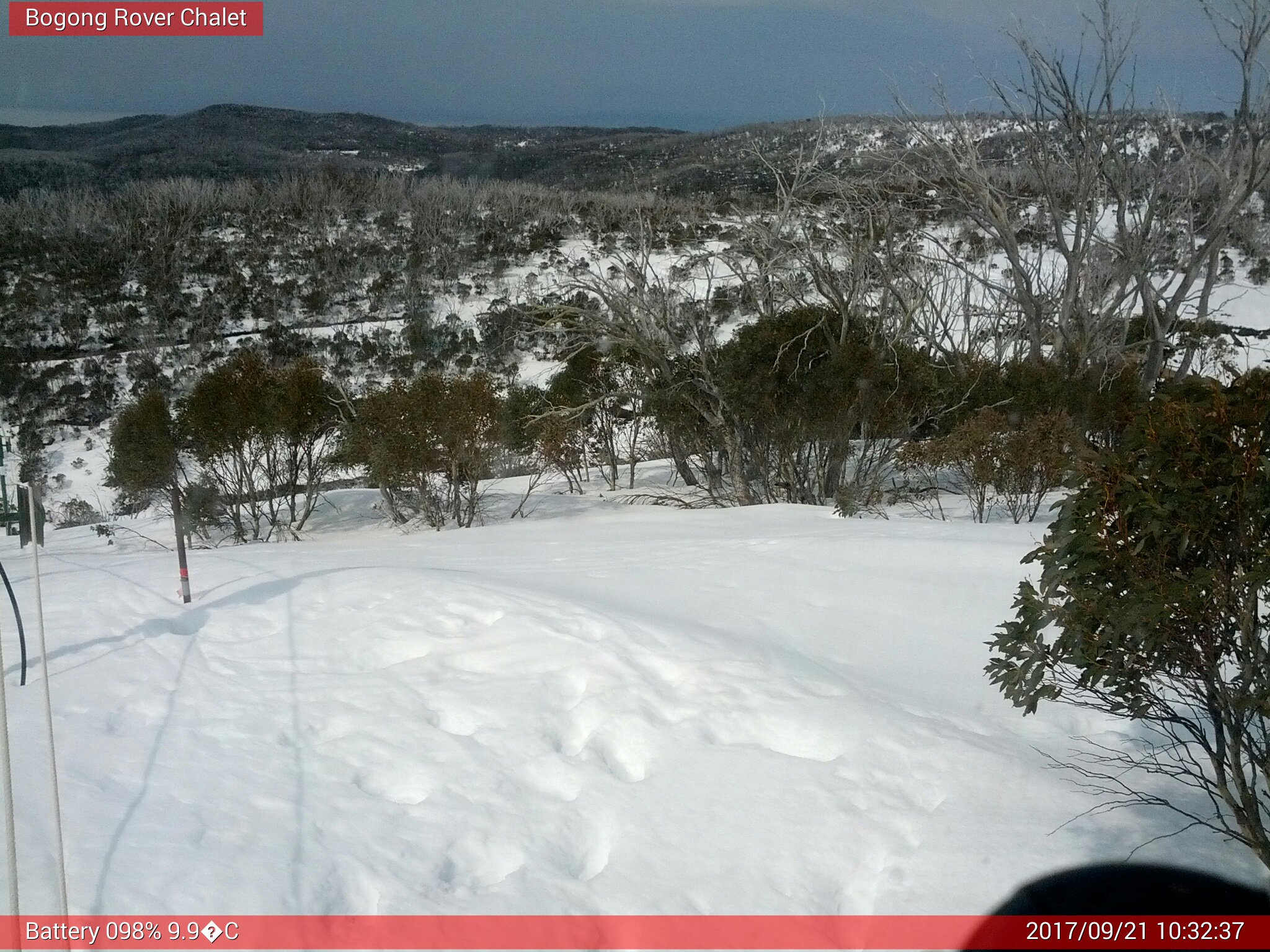 Bogong Web Cam 10:32am Thursday 21st of September 2017