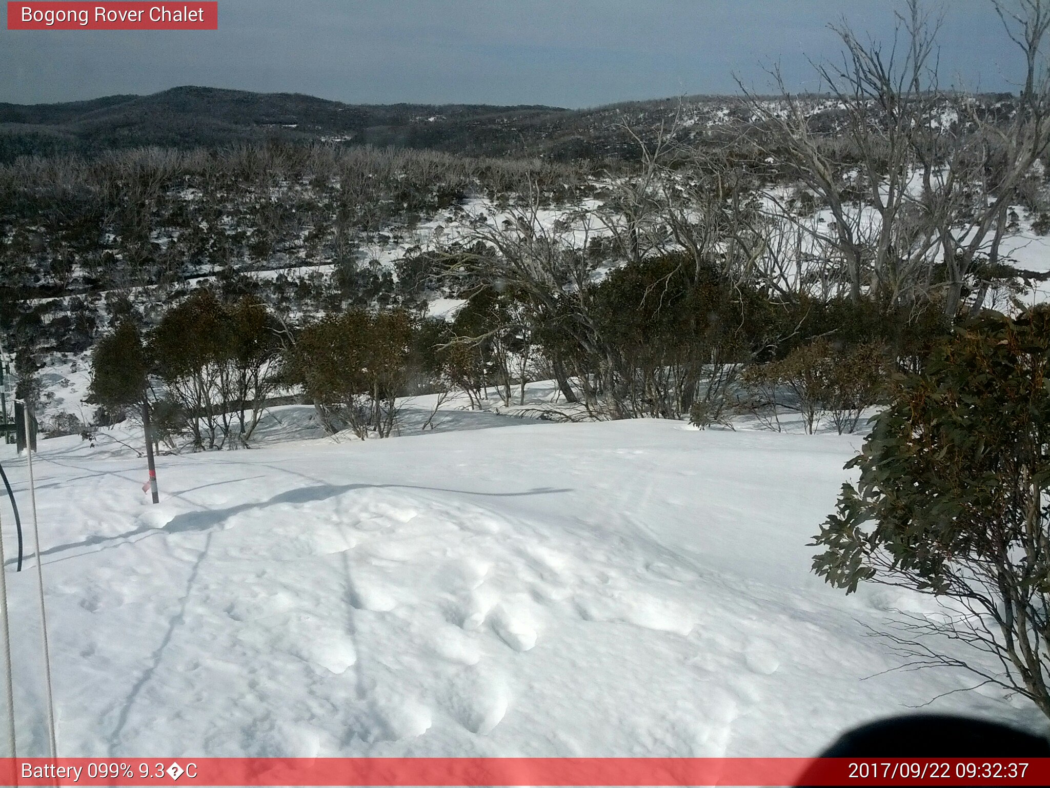 Bogong Web Cam 9:32am Friday 22nd of September 2017