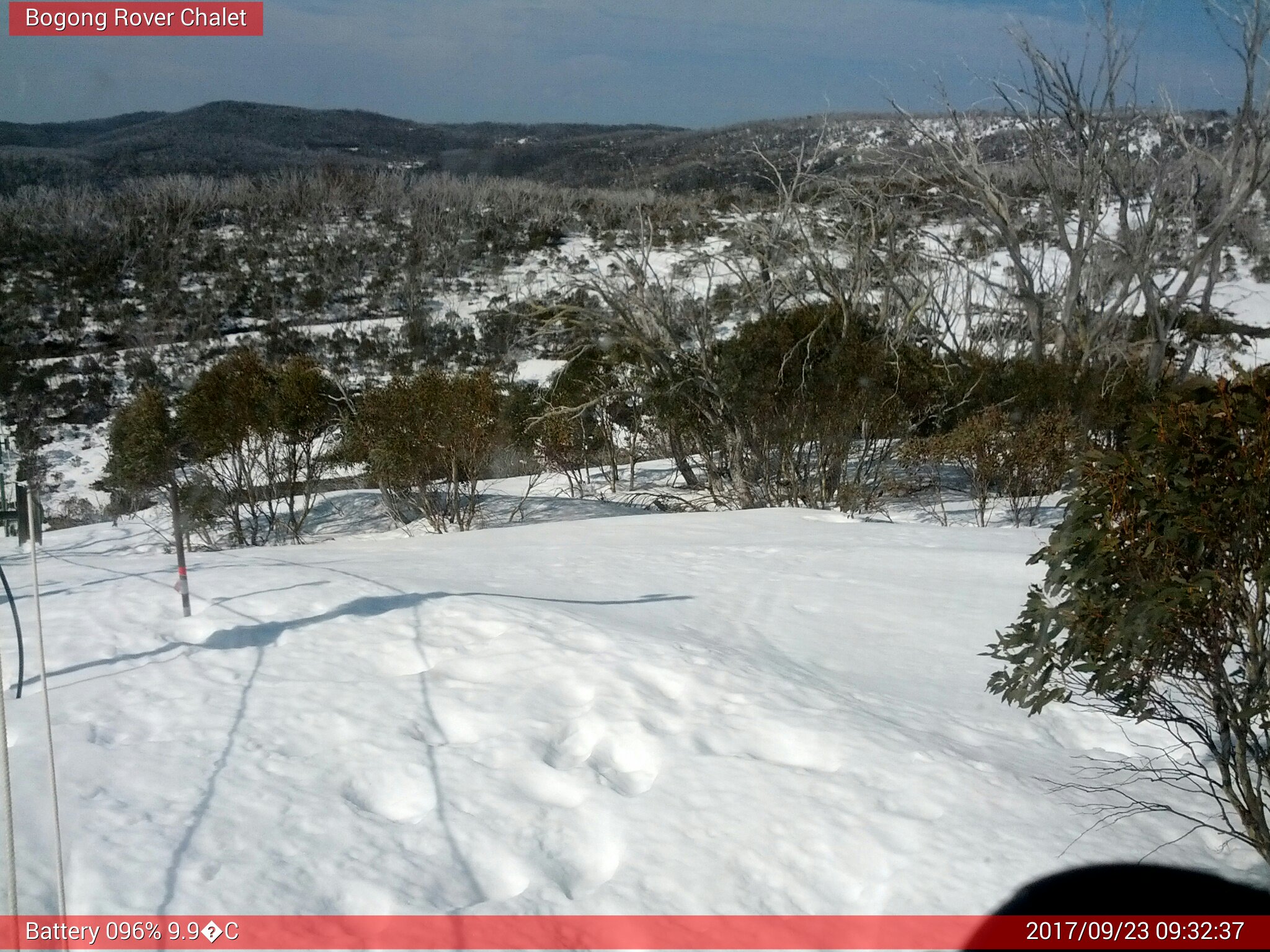 Bogong Web Cam 9:32am Saturday 23rd of September 2017