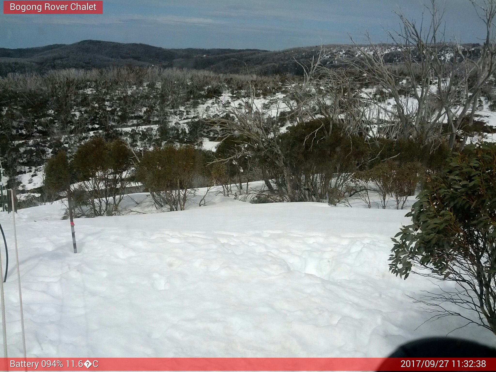 Bogong Web Cam 11:32am Wednesday 27th of September 2017