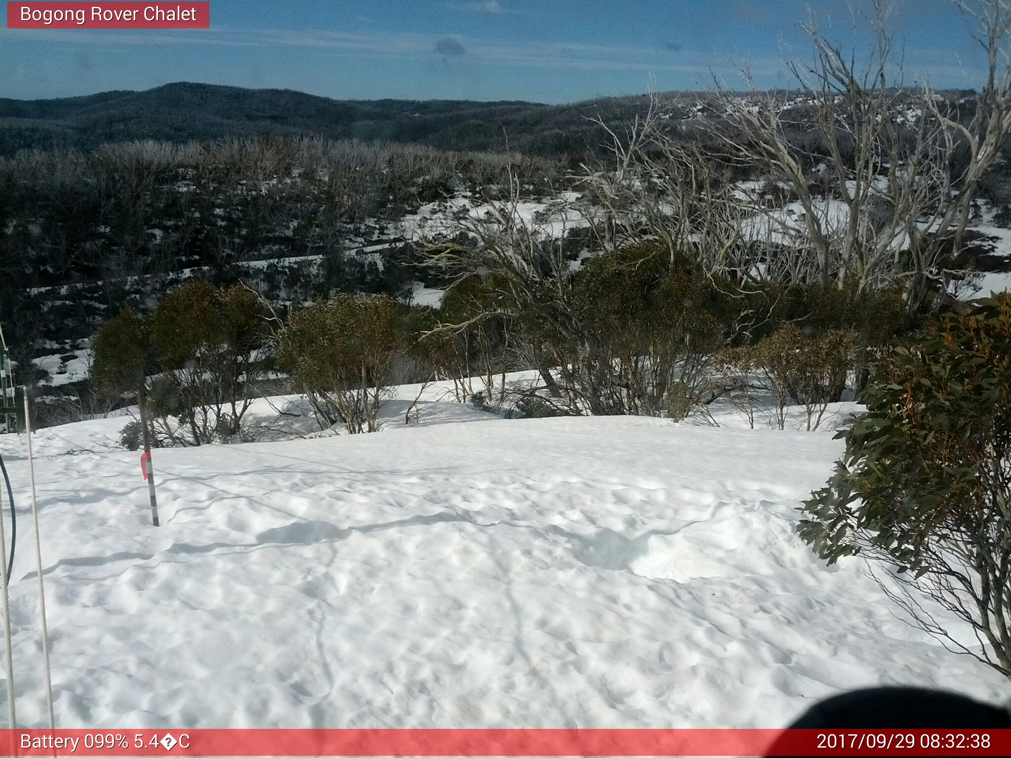 Bogong Web Cam 8:32am Friday 29th of September 2017