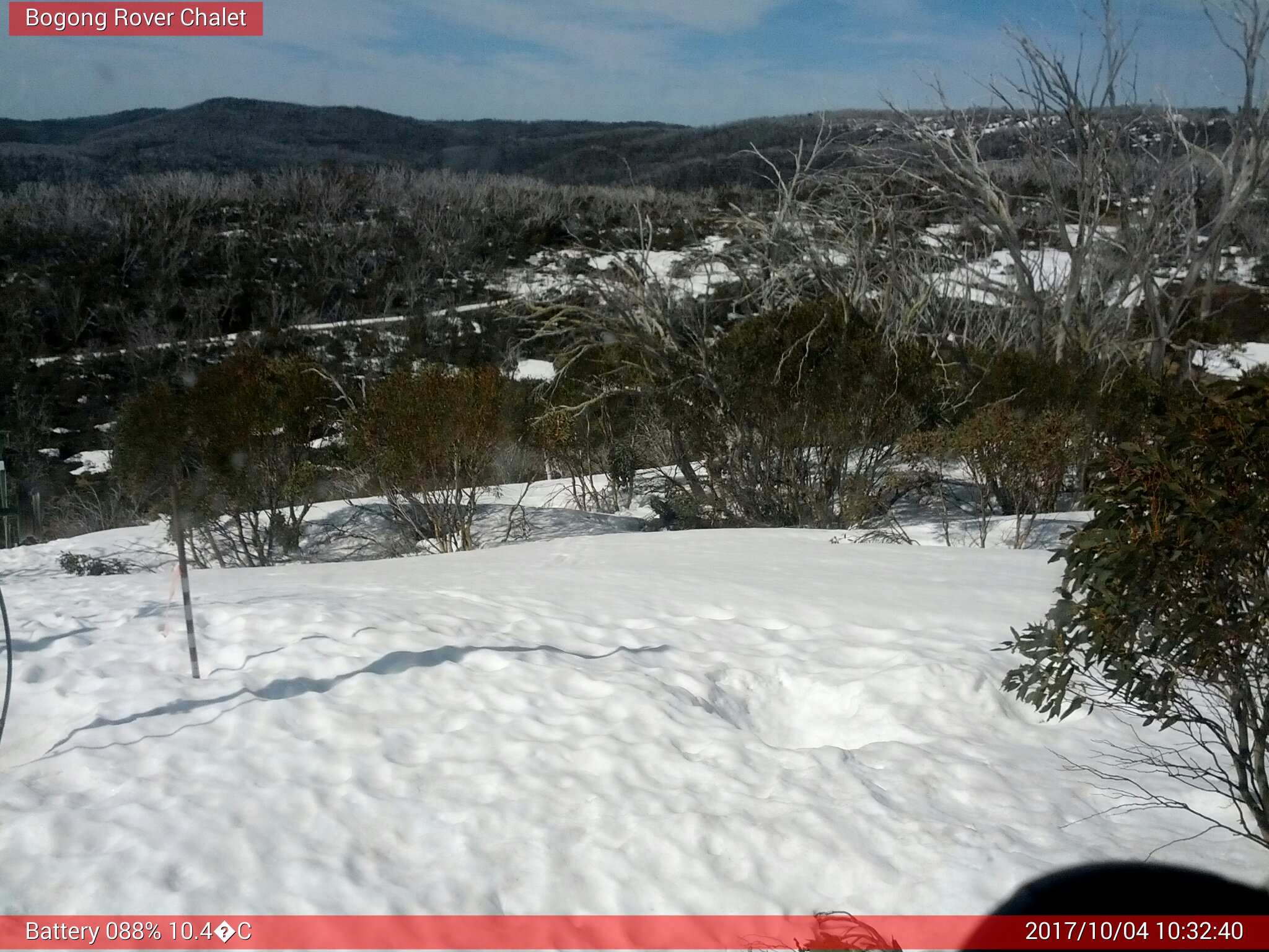 Bogong Web Cam 10:32am Wednesday 4th of October 2017