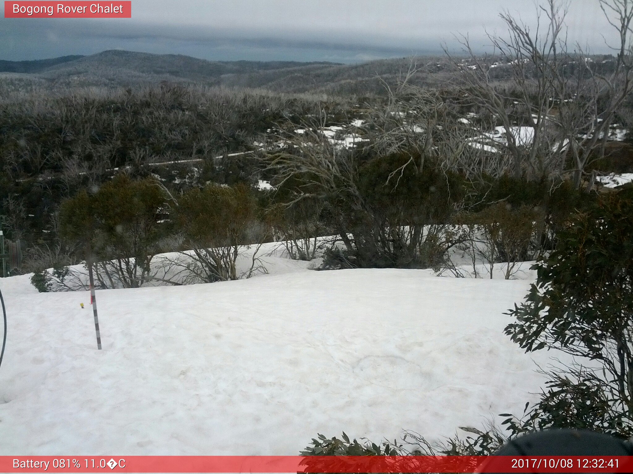 Bogong Web Cam 12:32pm Sunday 8th of October 2017