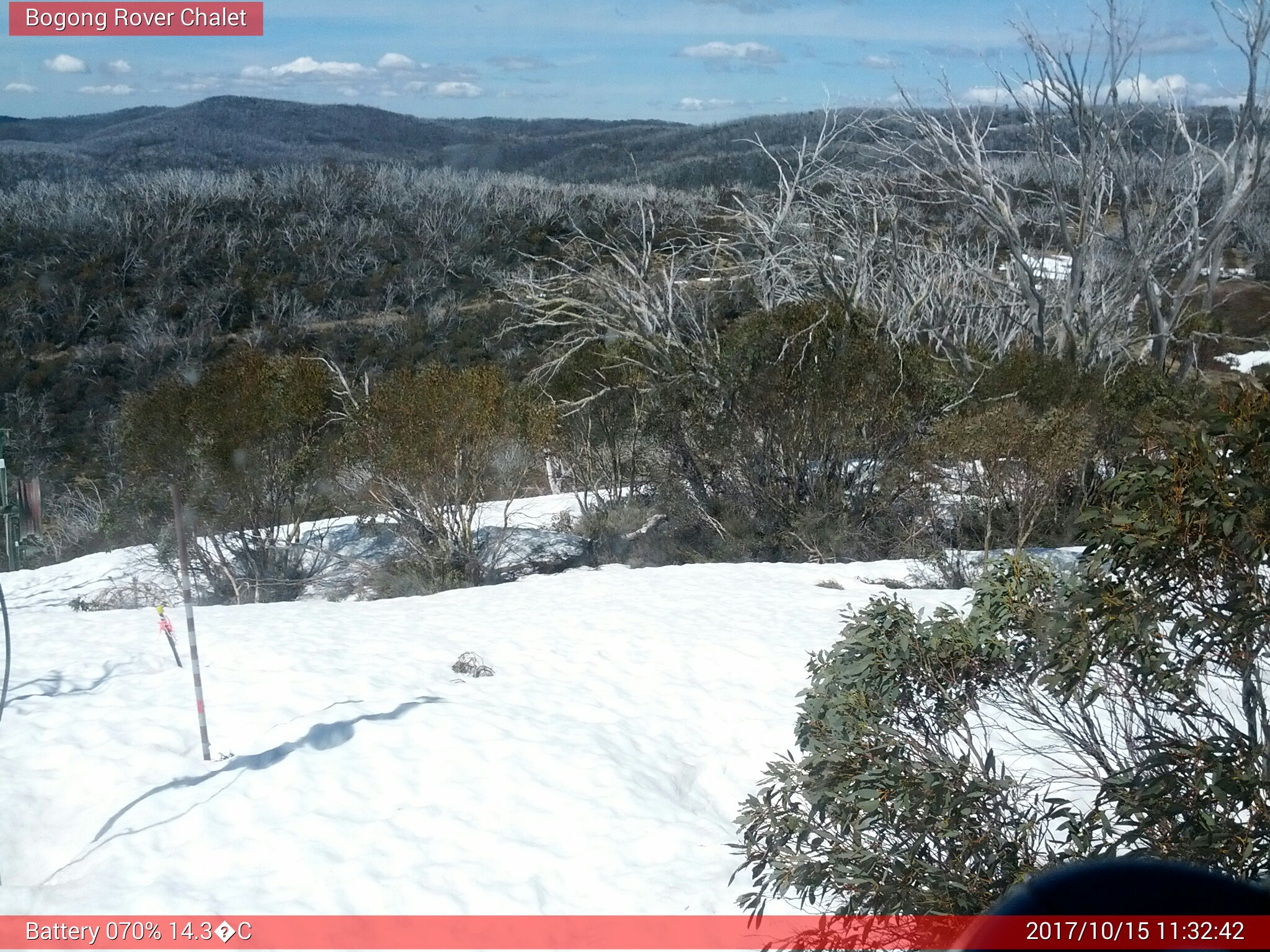 Bogong Web Cam 11:32am Sunday 15th of October 2017