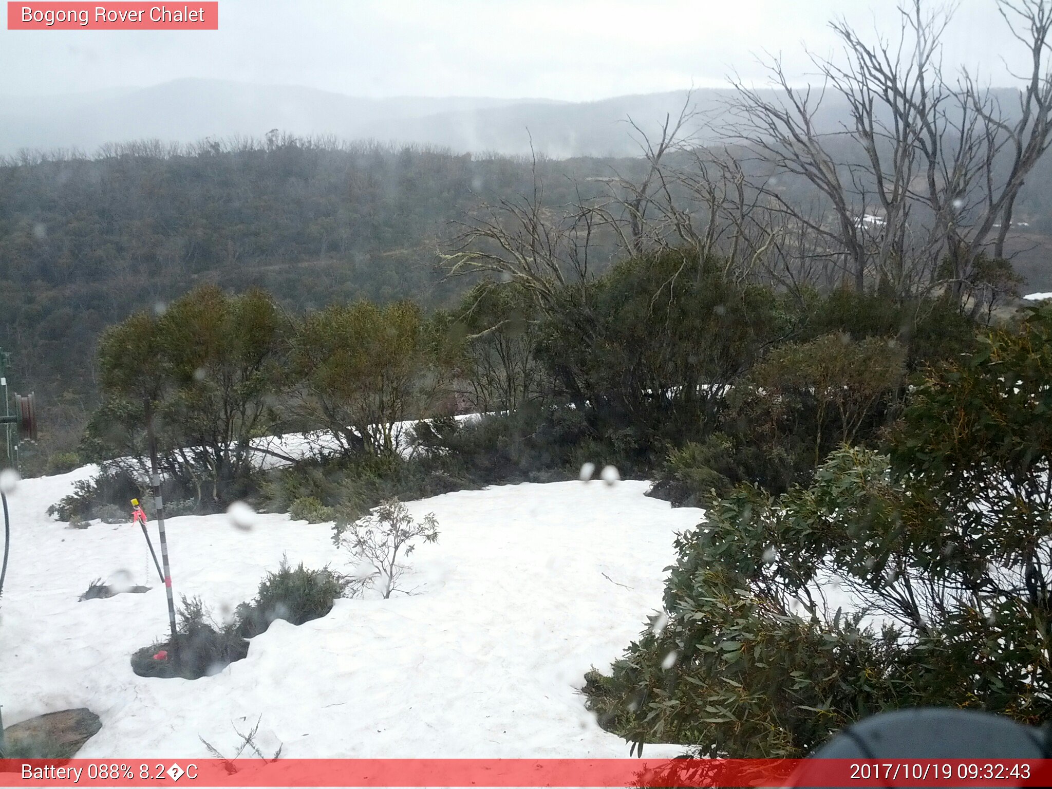 Bogong Web Cam 9:32am Thursday 19th of October 2017