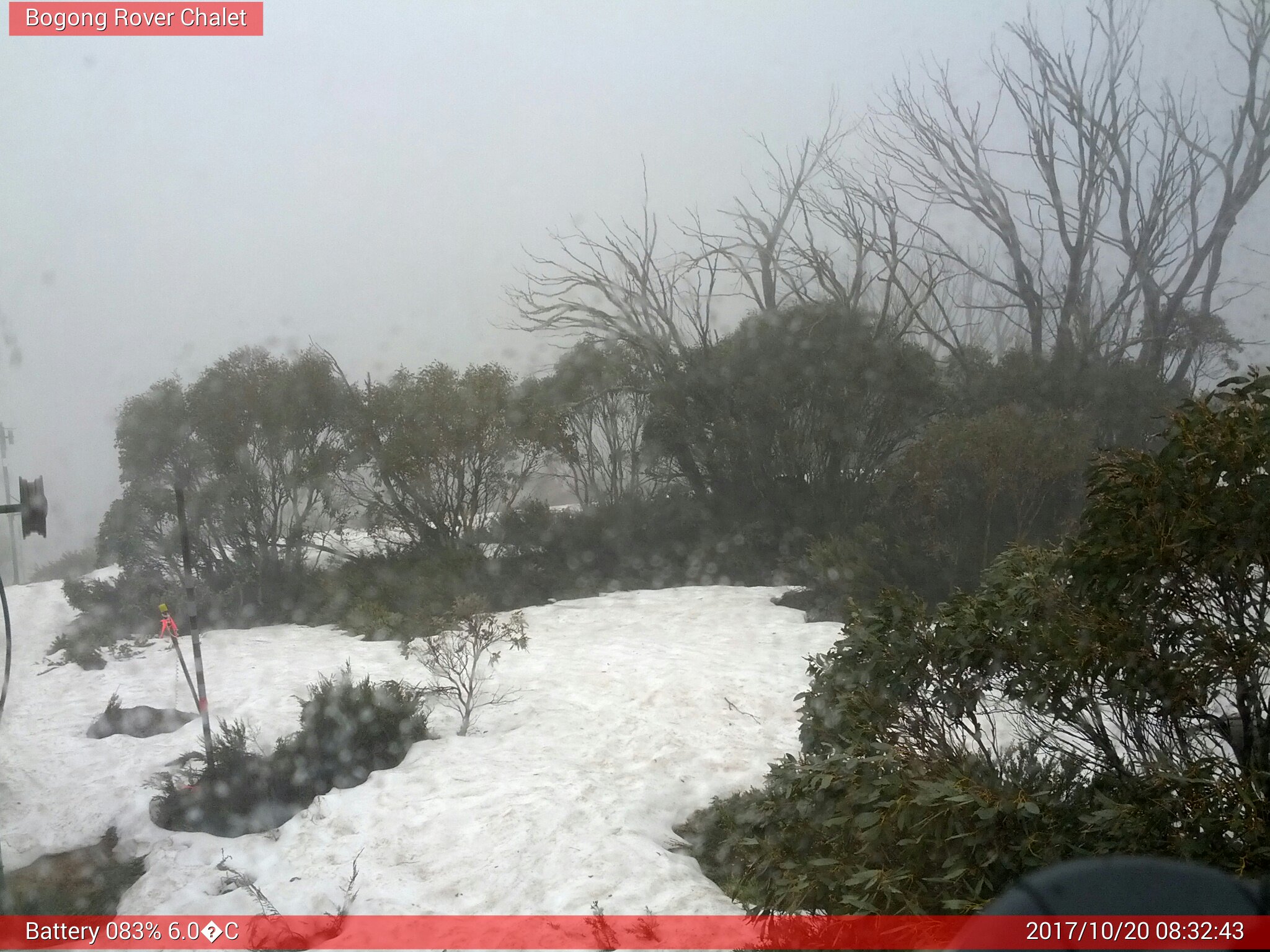 Bogong Web Cam 8:32am Friday 20th of October 2017