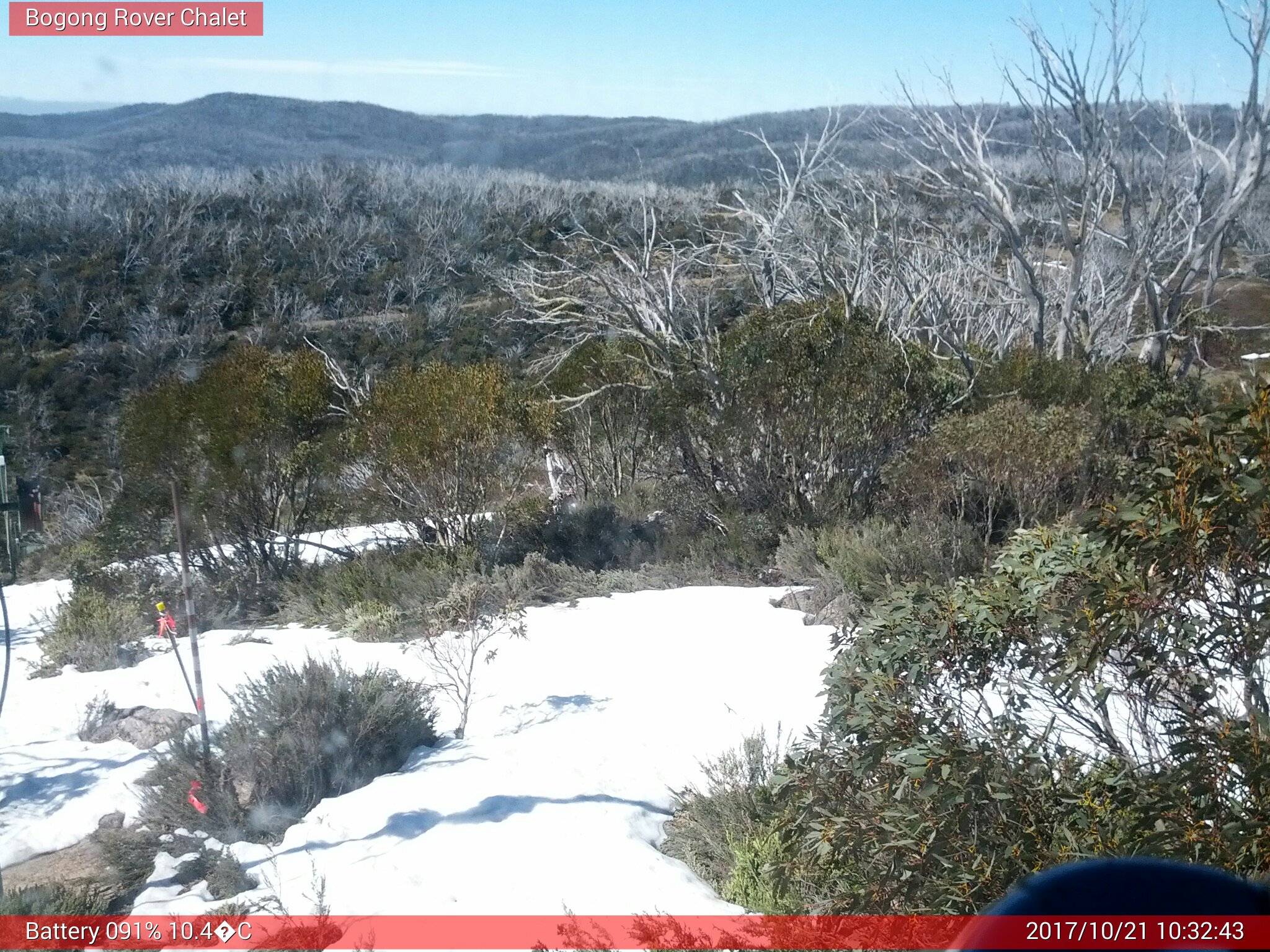 Bogong Web Cam 10:32am Saturday 21st of October 2017