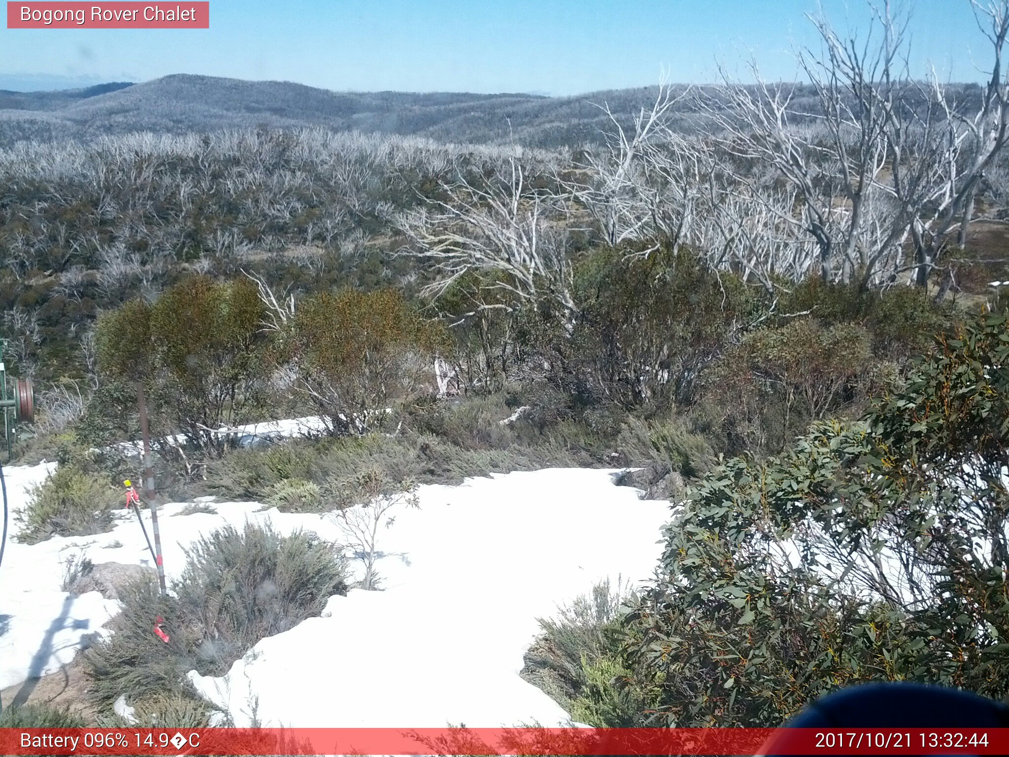 Bogong Web Cam 1:32pm Saturday 21st of October 2017