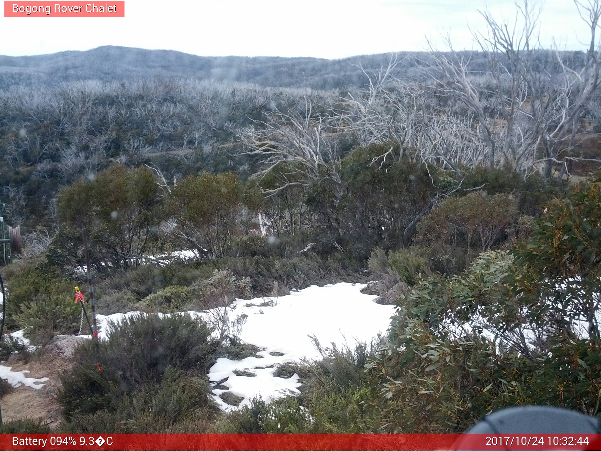 Bogong Web Cam 10:32am Tuesday 24th of October 2017