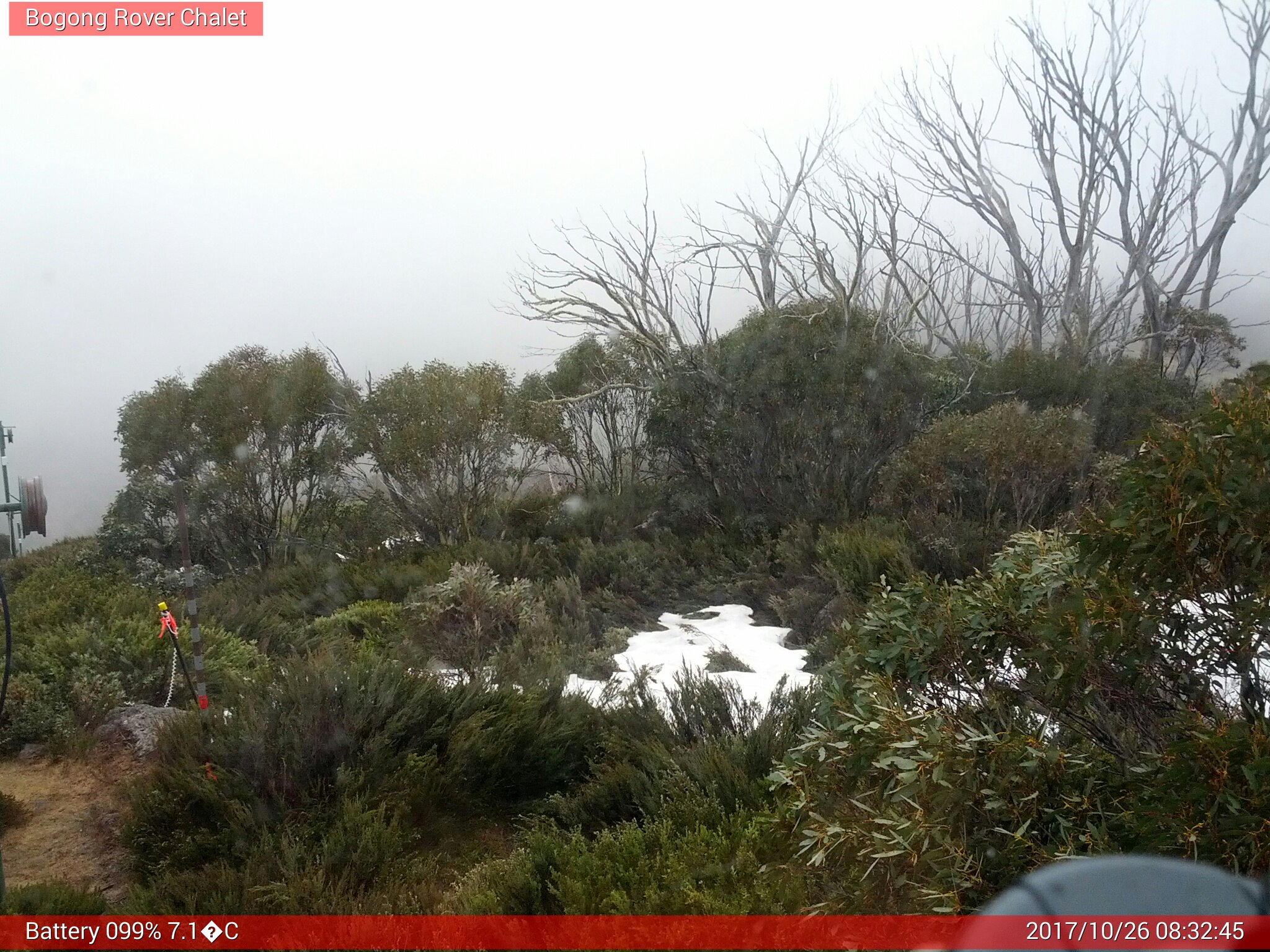 Bogong Web Cam 8:32am Thursday 26th of October 2017