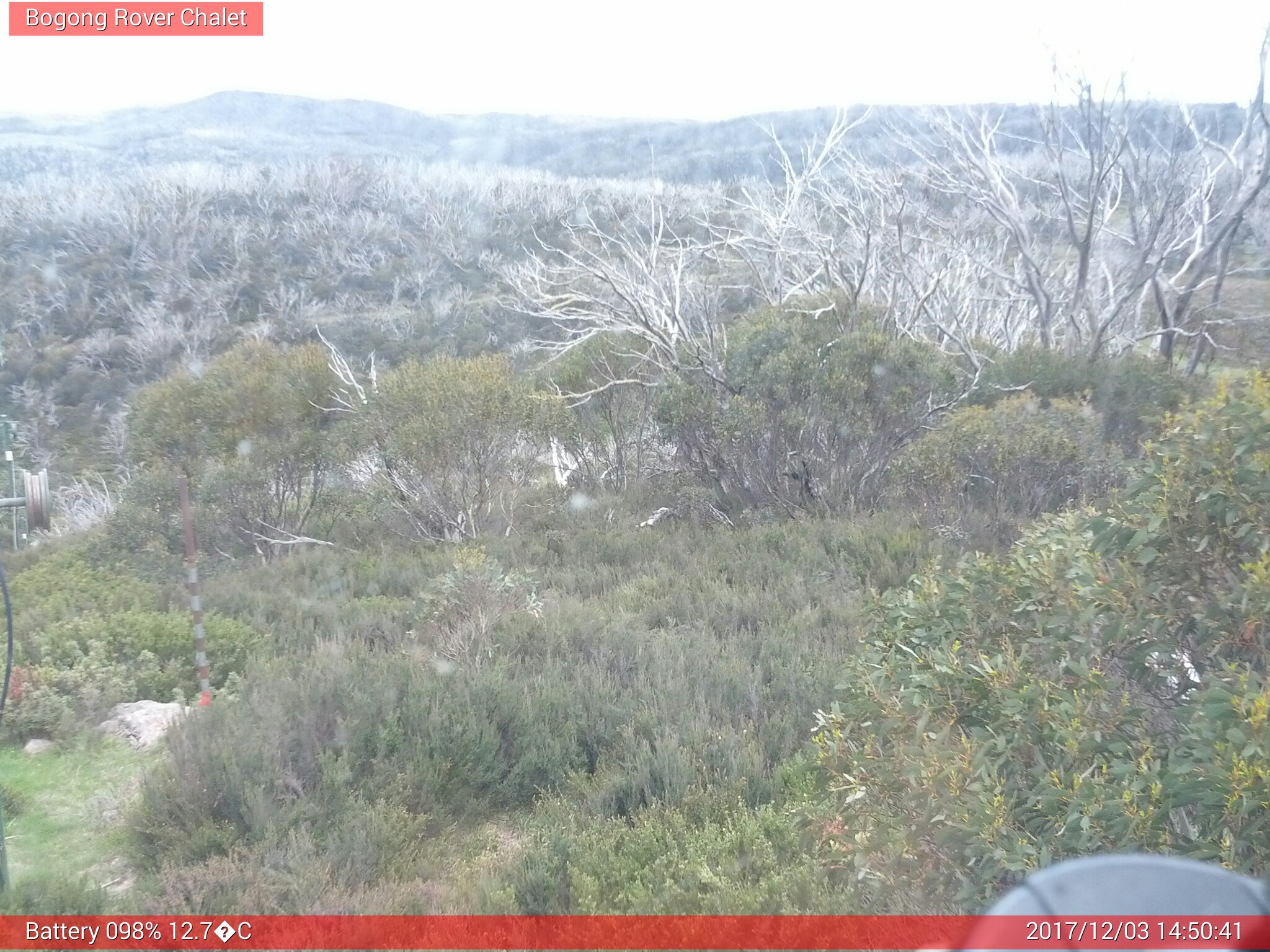 Bogong Web Cam 2:50pm Sunday 3rd of December 2017