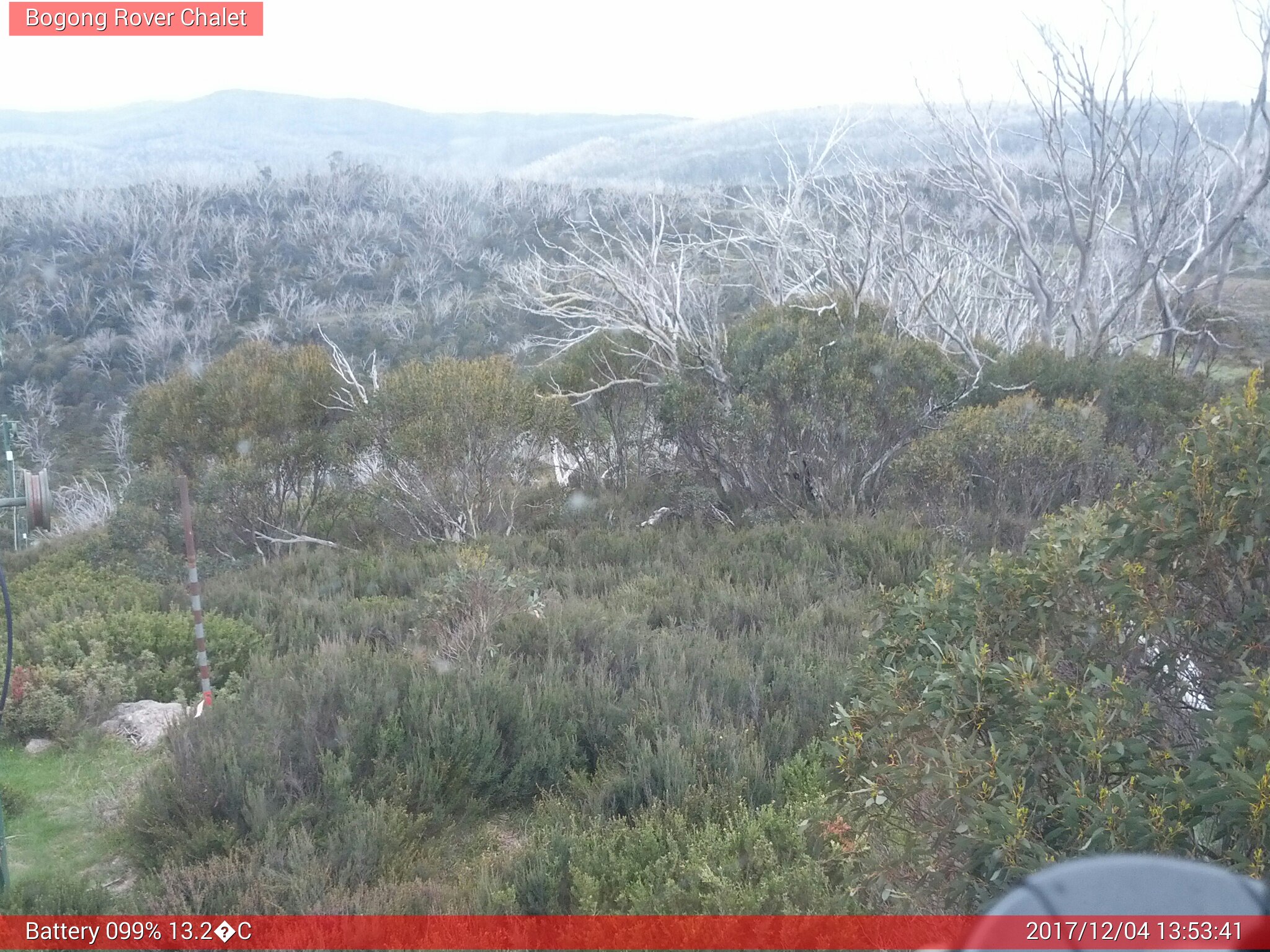 Bogong Web Cam 1:53pm Monday 4th of December 2017