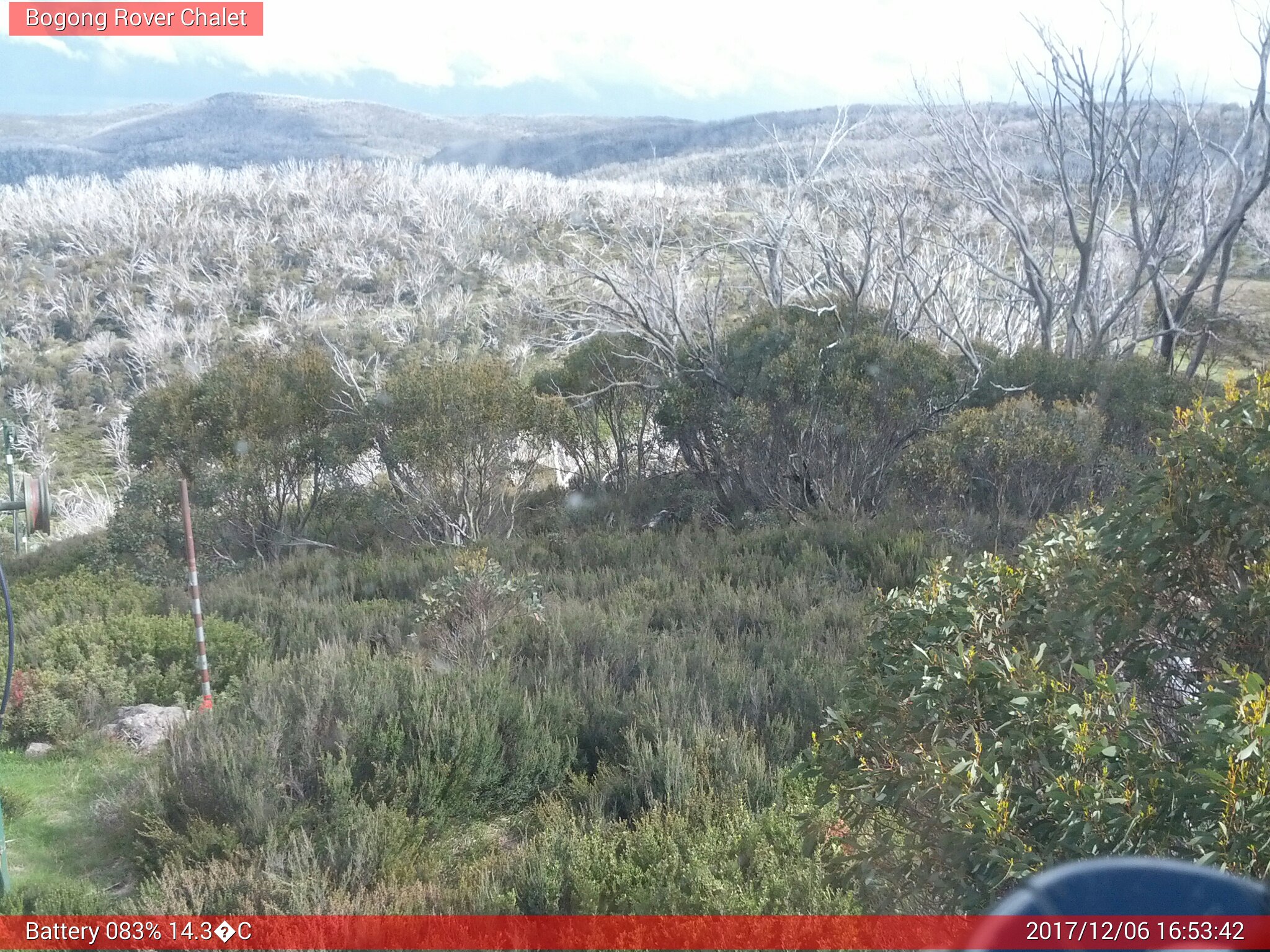 Bogong Web Cam 4:53pm Wednesday 6th of December 2017