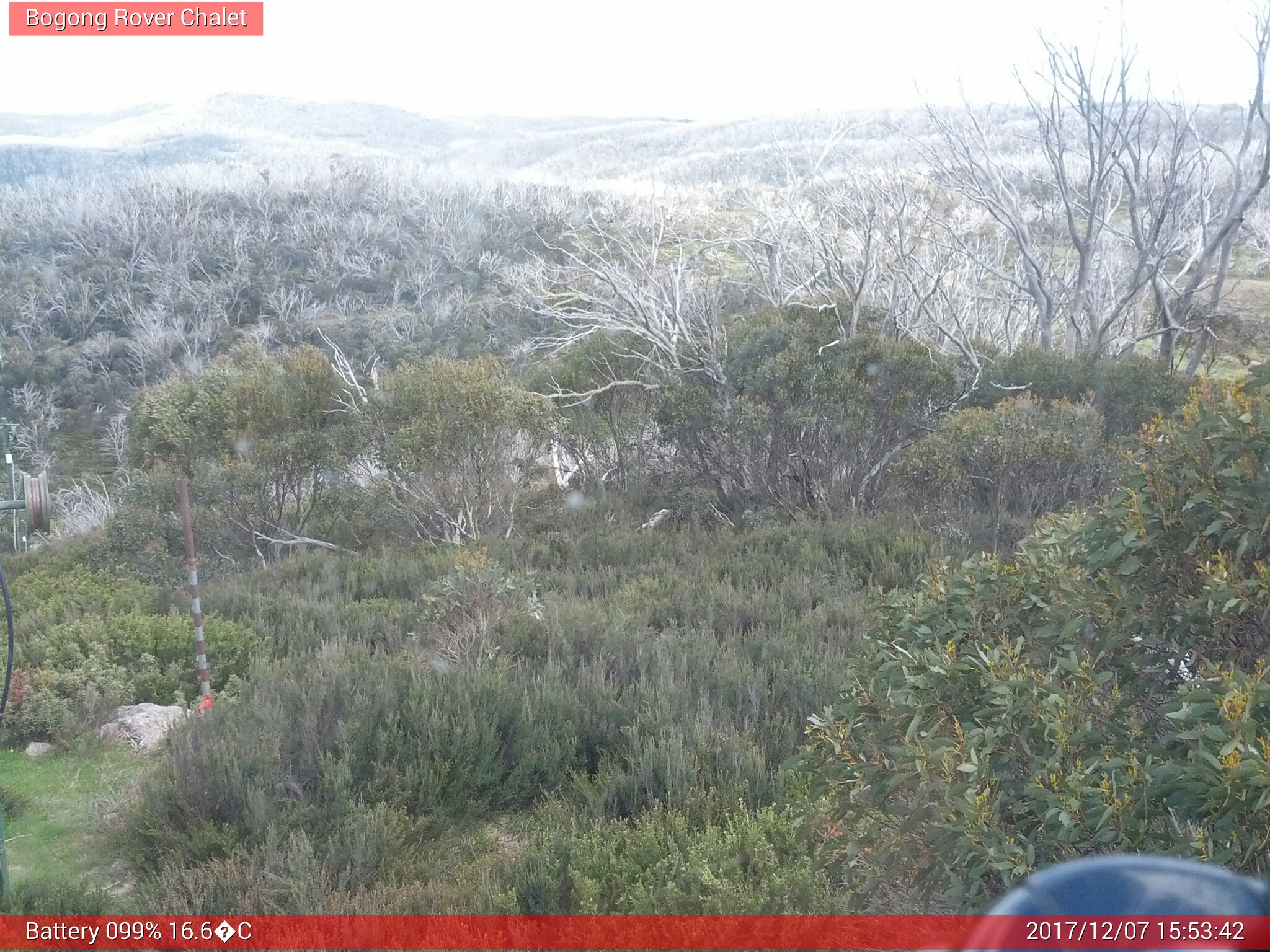 Bogong Web Cam 3:53pm Thursday 7th of December 2017