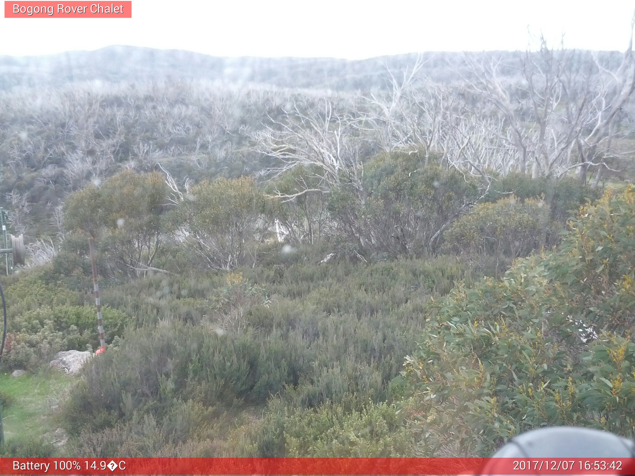 Bogong Web Cam 4:53pm Thursday 7th of December 2017