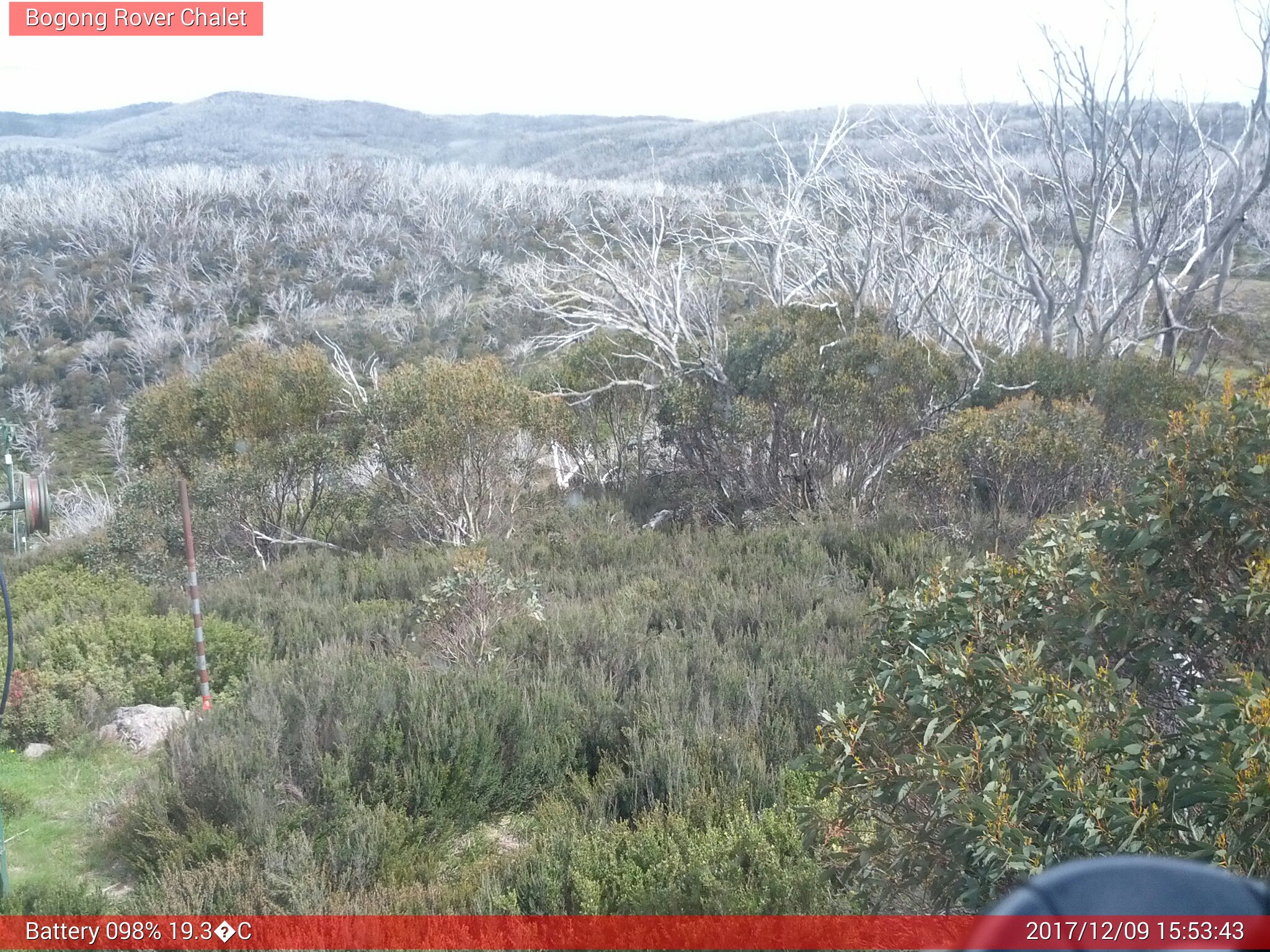 Bogong Web Cam 3:53pm Saturday 9th of December 2017