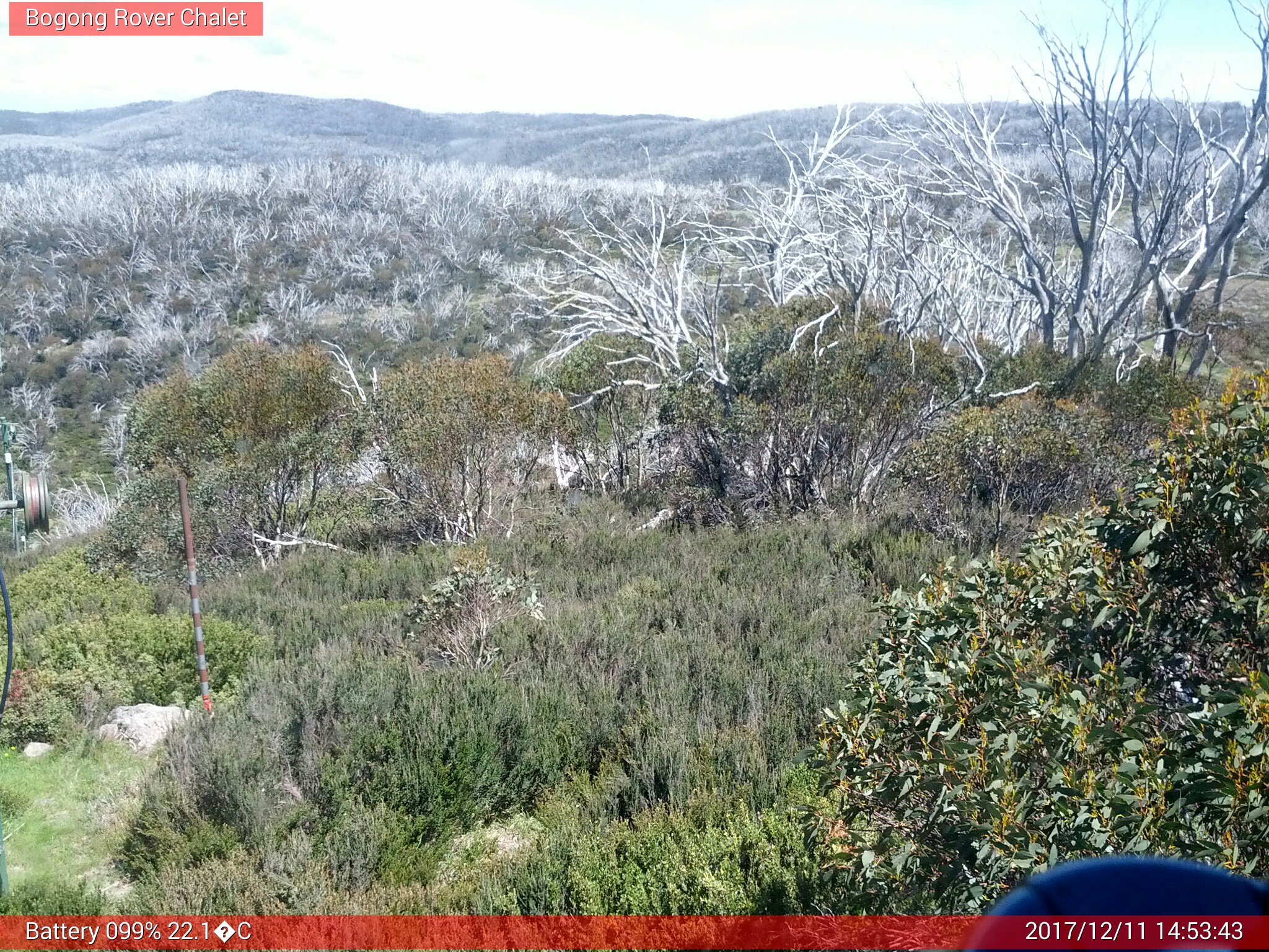 Bogong Web Cam 2:53pm Monday 11th of December 2017