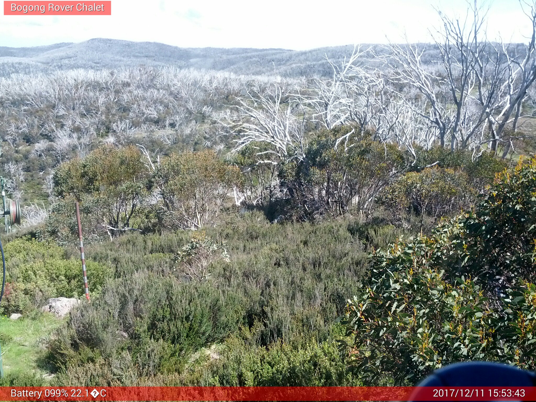 Bogong Web Cam 3:53pm Monday 11th of December 2017