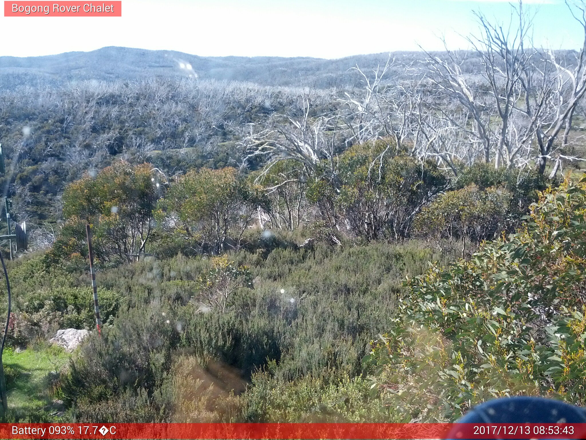 Bogong Web Cam 8:53am Wednesday 13th of December 2017